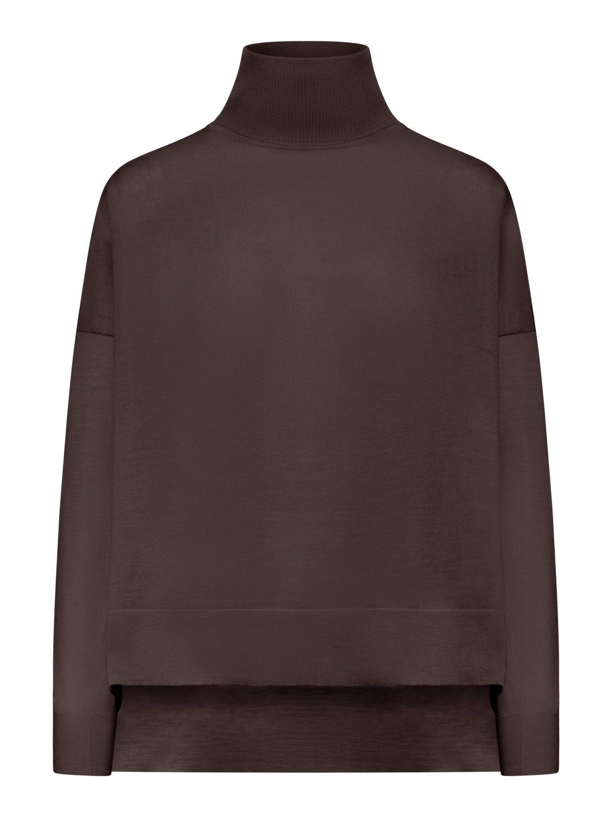 Shop Roberto Collina Turtleneck Knit Sweater In Moro