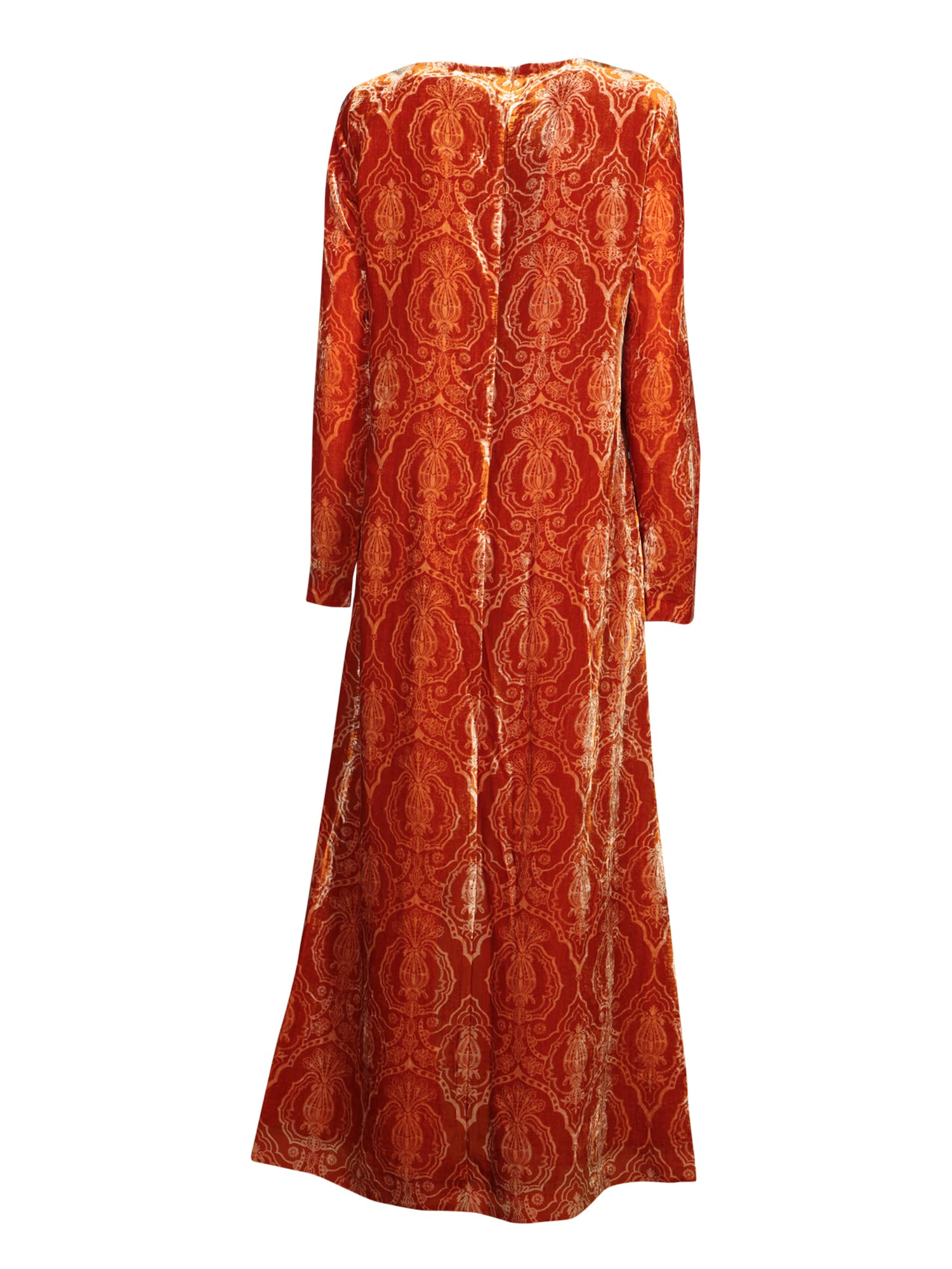 Shop La Doublej Orange Devorã© Long Swing Dress