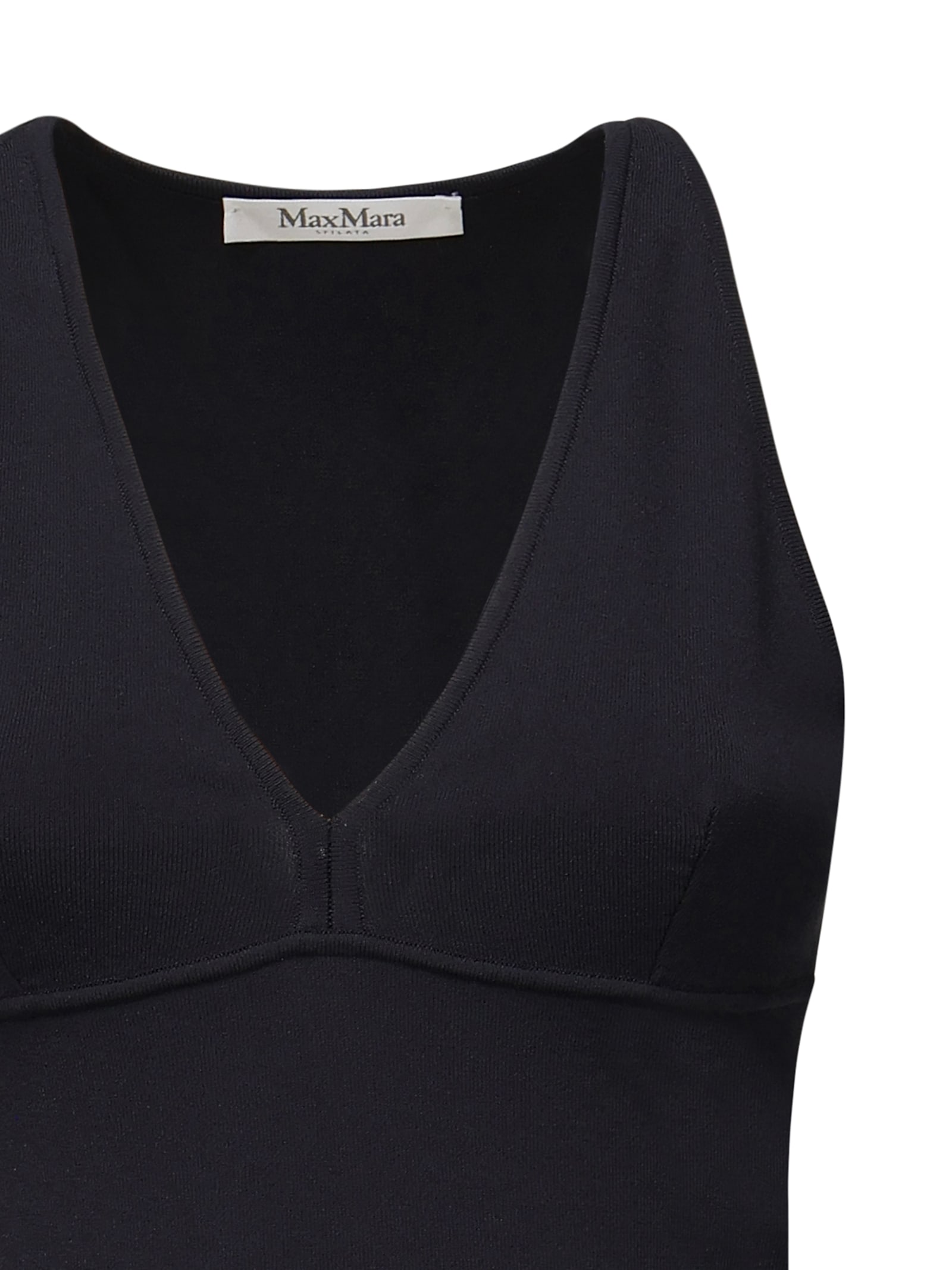Max Mara Armida1234 Cotton Bra Tank In Black