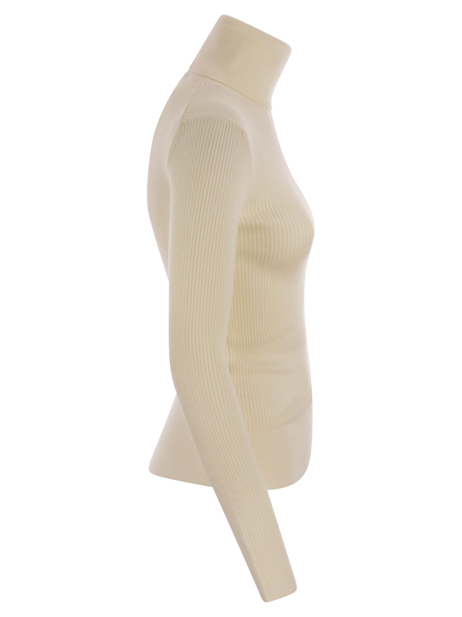 Shop Canada Goose Wool Turtleneck Jumper In Ivory