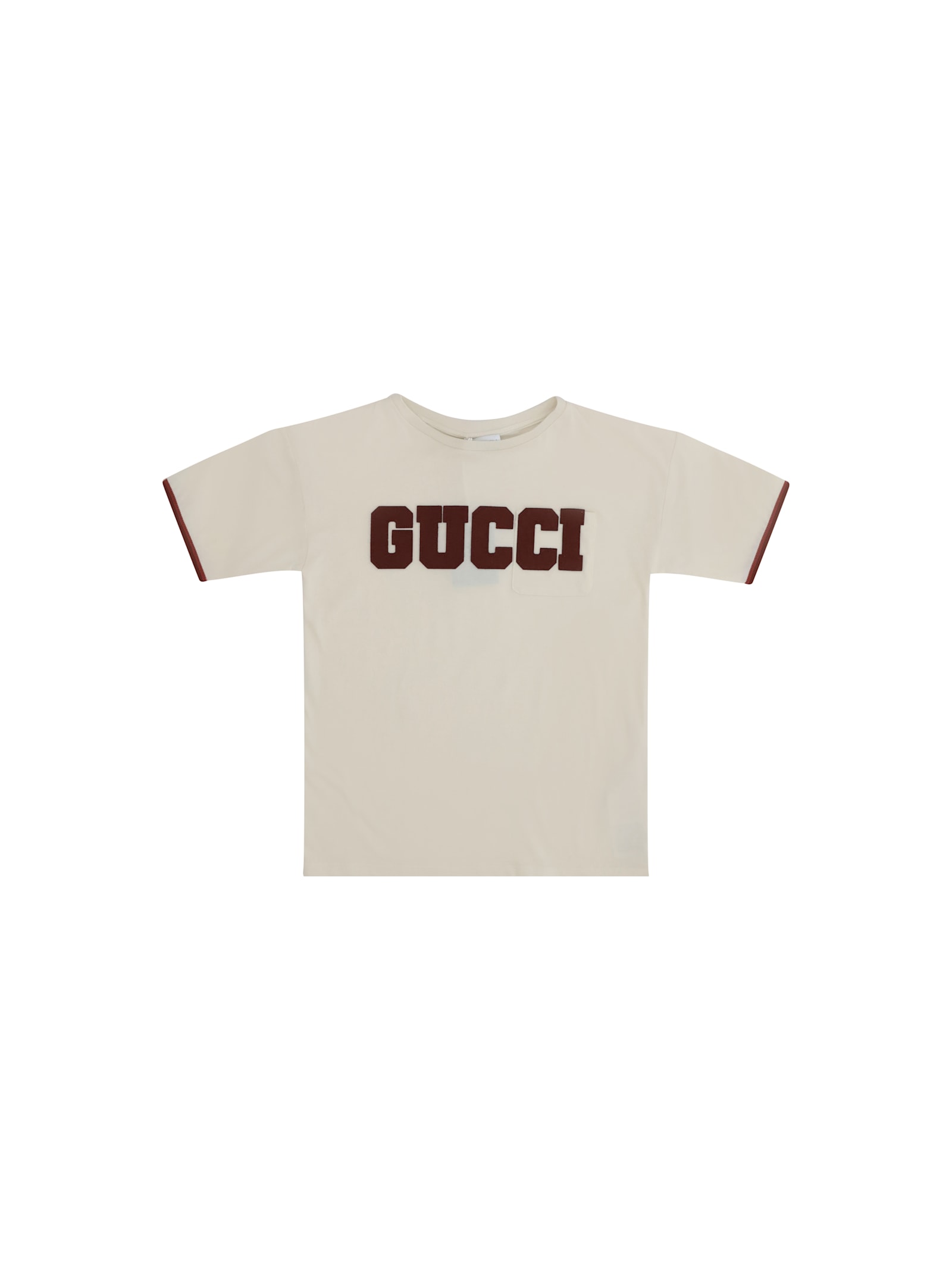 Gucci White/mix Crewneck Embroidered-logo Cotton-jersey T-shirt 4- In Neutral