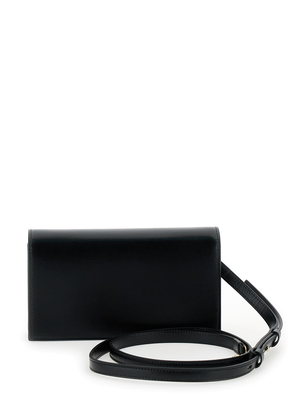 Ferragamo Mini Double Gancio Leather Shoulder Bag In Black