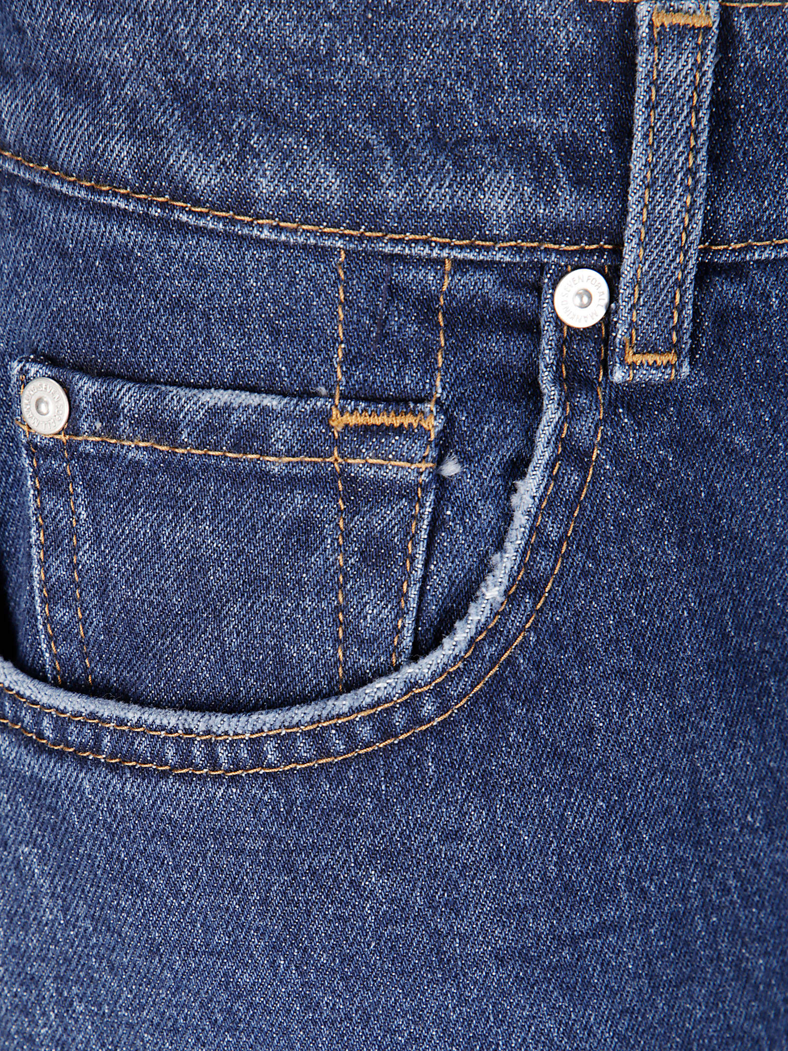 7 For All Mankind Bonnie Curvilinear Radar Jeans With Raw Cut In Blue