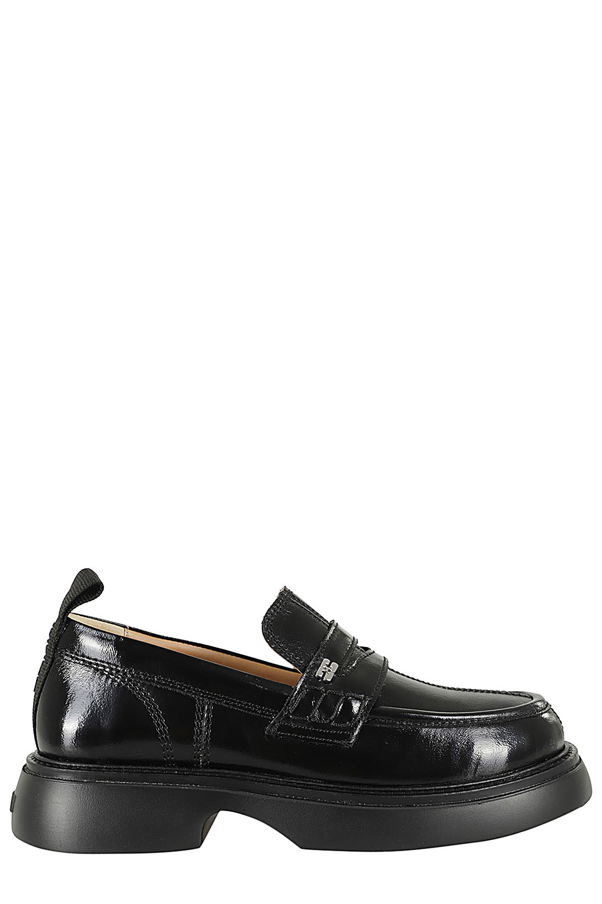 Shop Ganni Everyday Loafer Naplack In Black