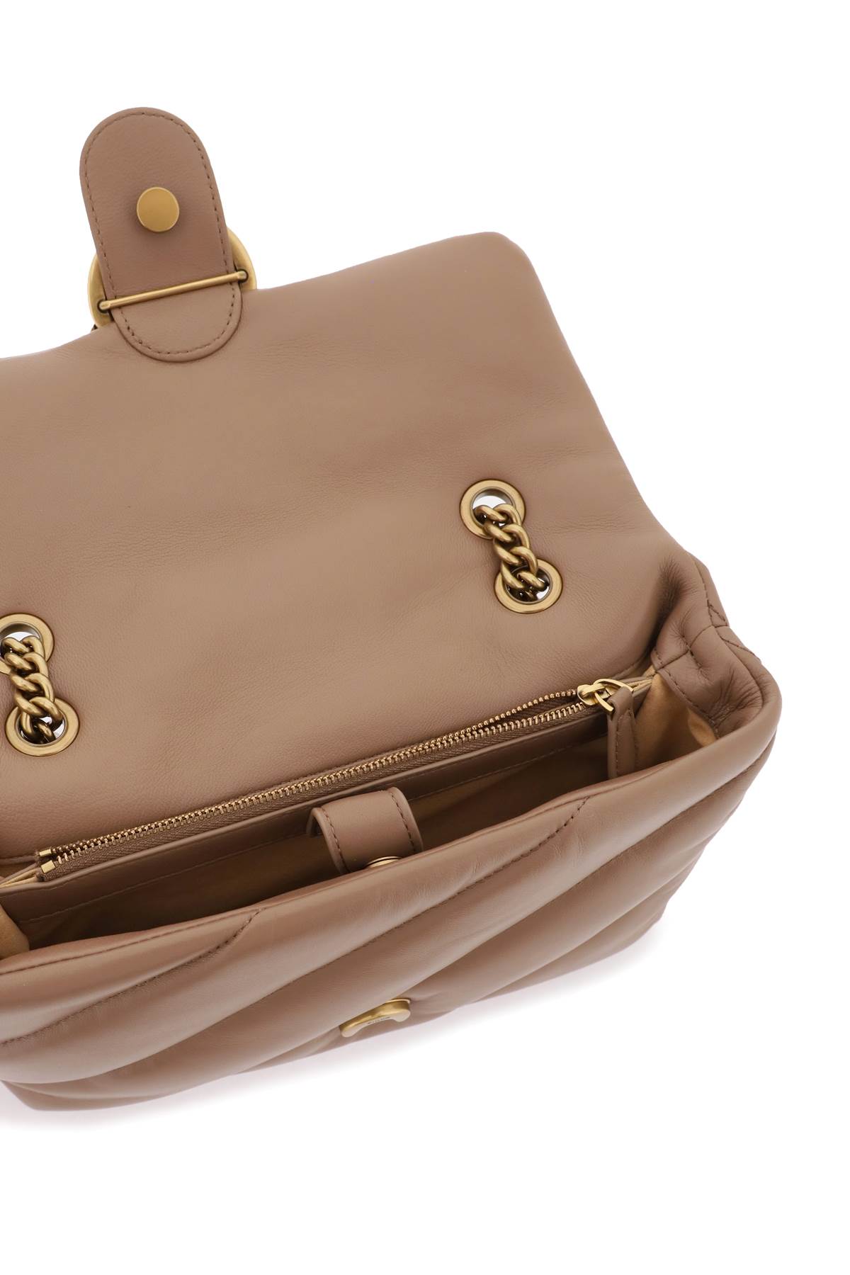 Pinko Love Mini Puff Shoulder Bag In Beige