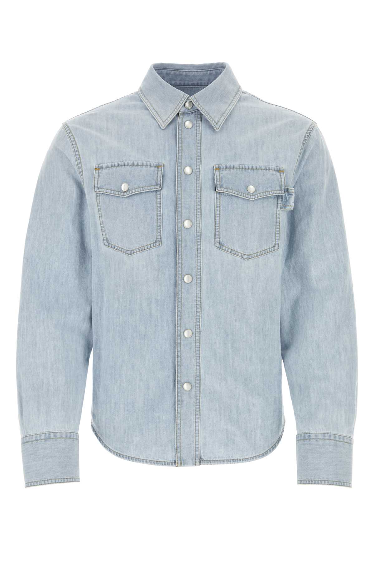 Shop Bottega Veneta Light-blue Denim Shirt In Lightdenim