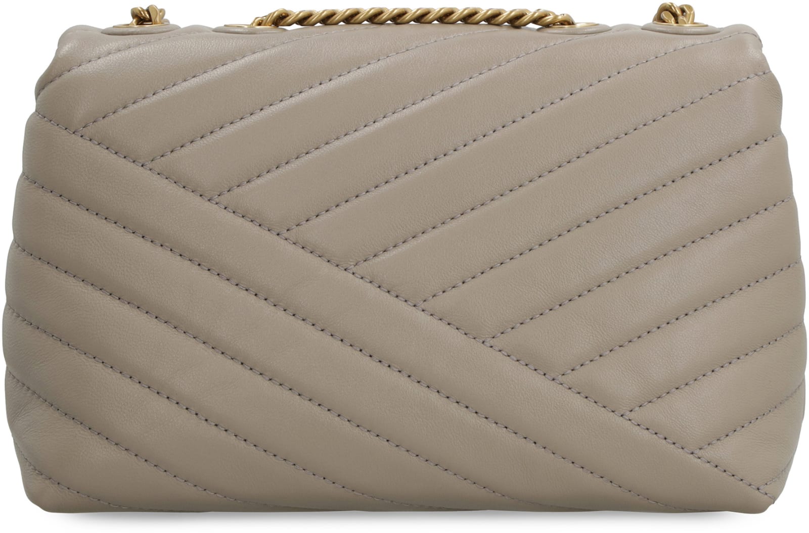 Tory Burch Kira Chevron Convertible Shoulder bag Dimension: 27.5cm× 20cm  Colour: Gray Heron