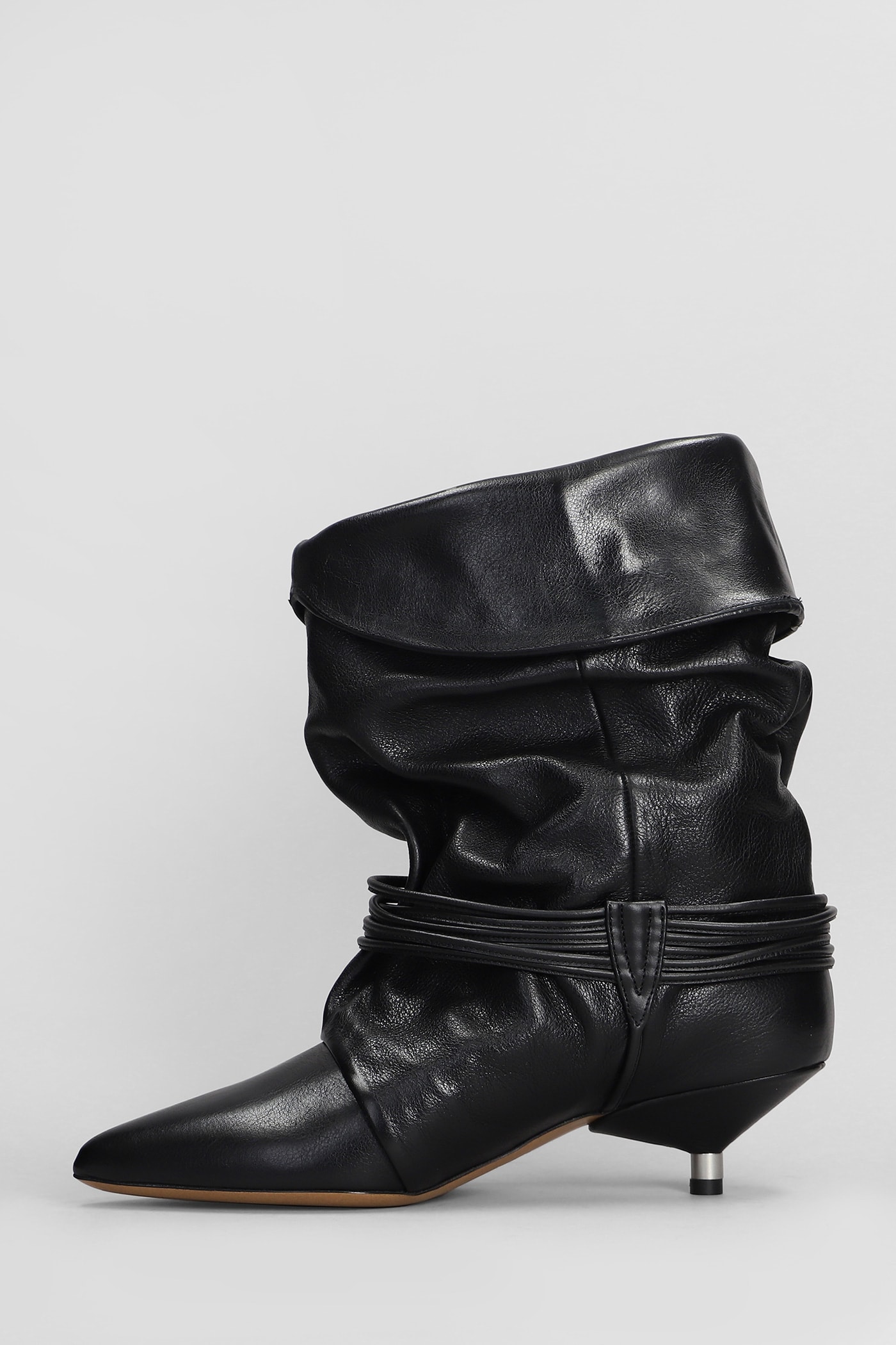 Shop Isabel Marant Edrika High Heels Ankle Boots In Black Leather