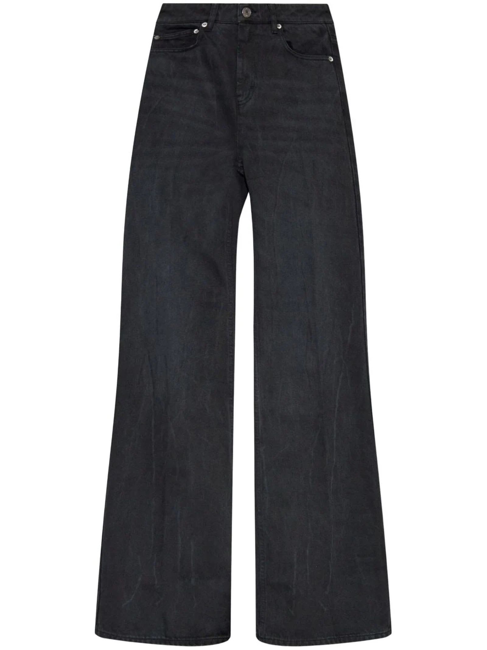 Shop Ami Alexandre Mattiussi Black Cotton Wide-leg Jeans