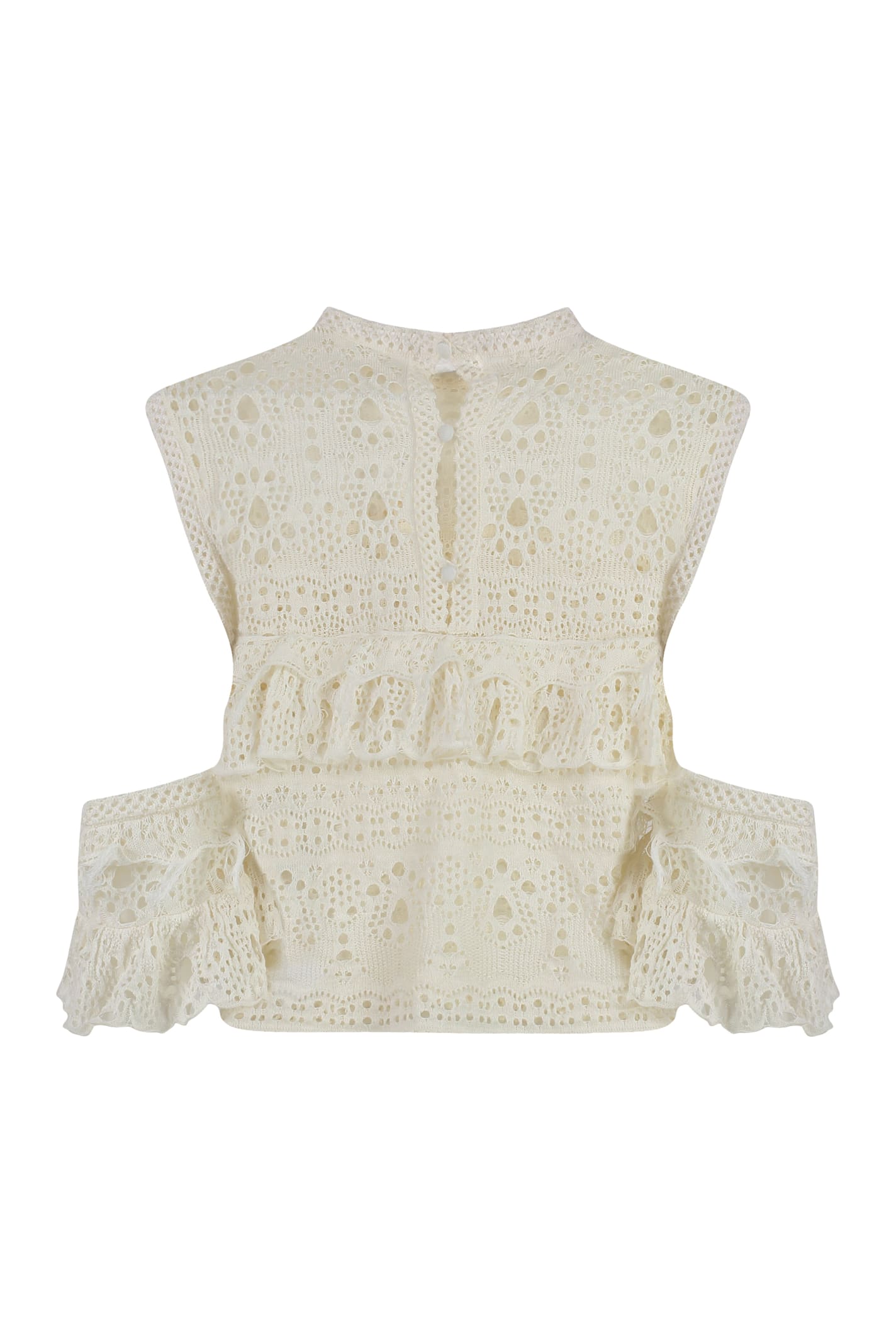 Chloé Crochet Knit Top In White
