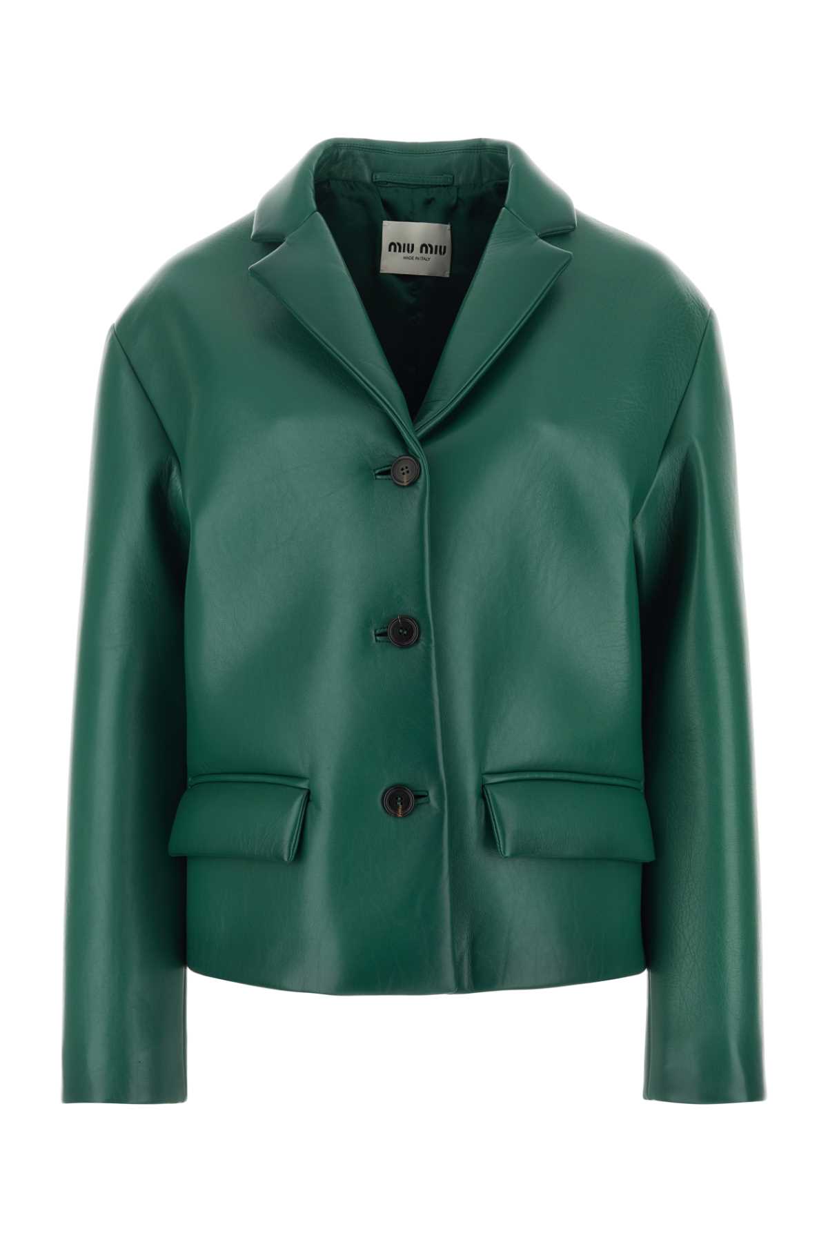 Emerald Green Nappa Leather Jacket