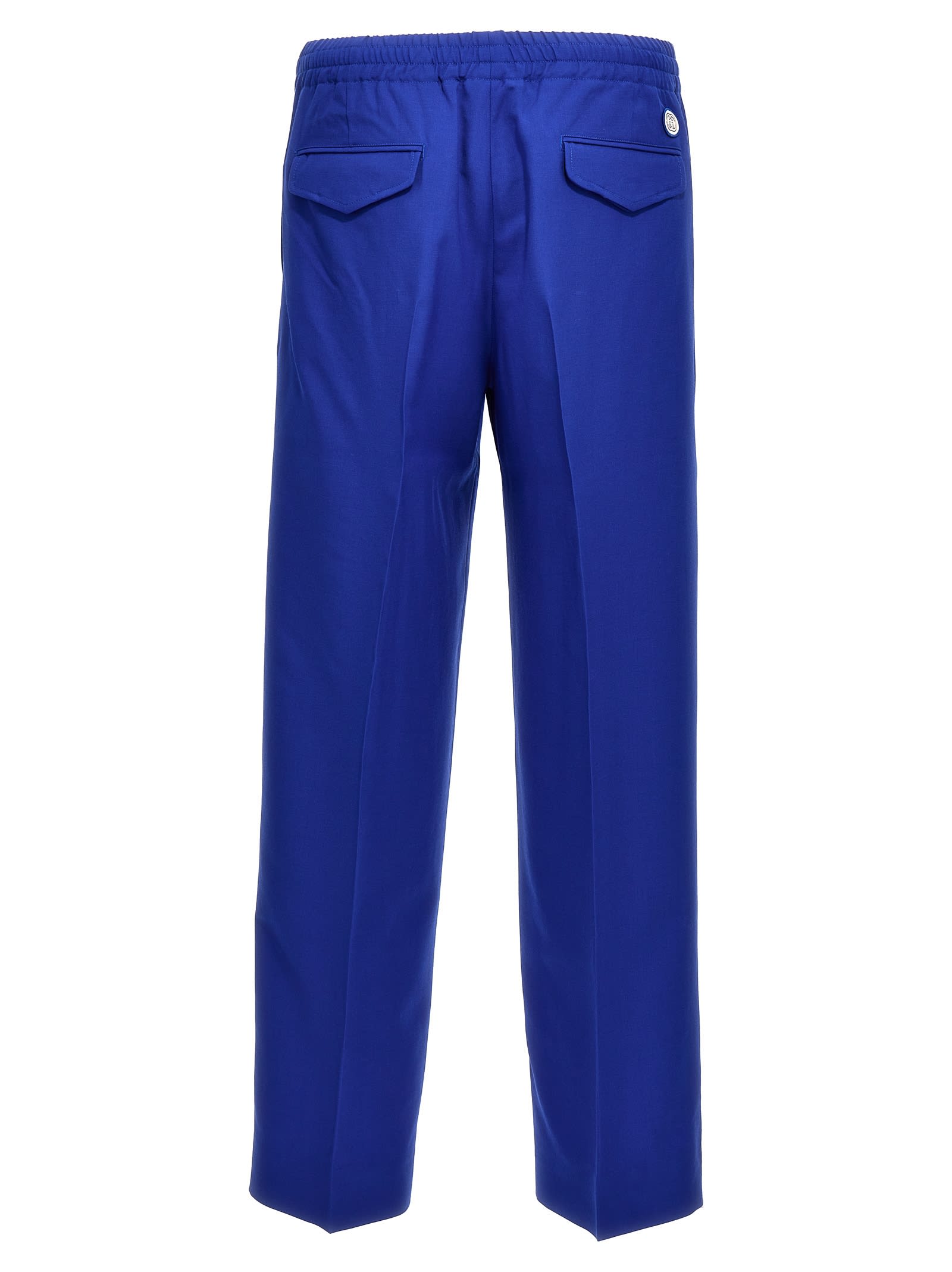 Shop Gucci Incrocio Gg Pants In Blue