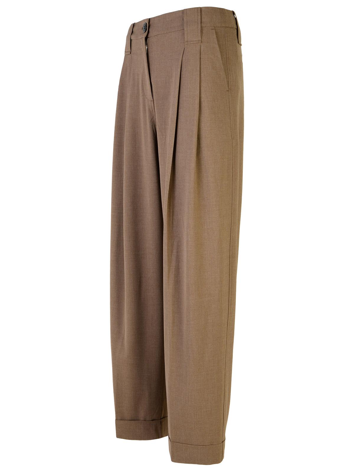 Shop Ganni Shiitake Viscose Blend Pants In Brown