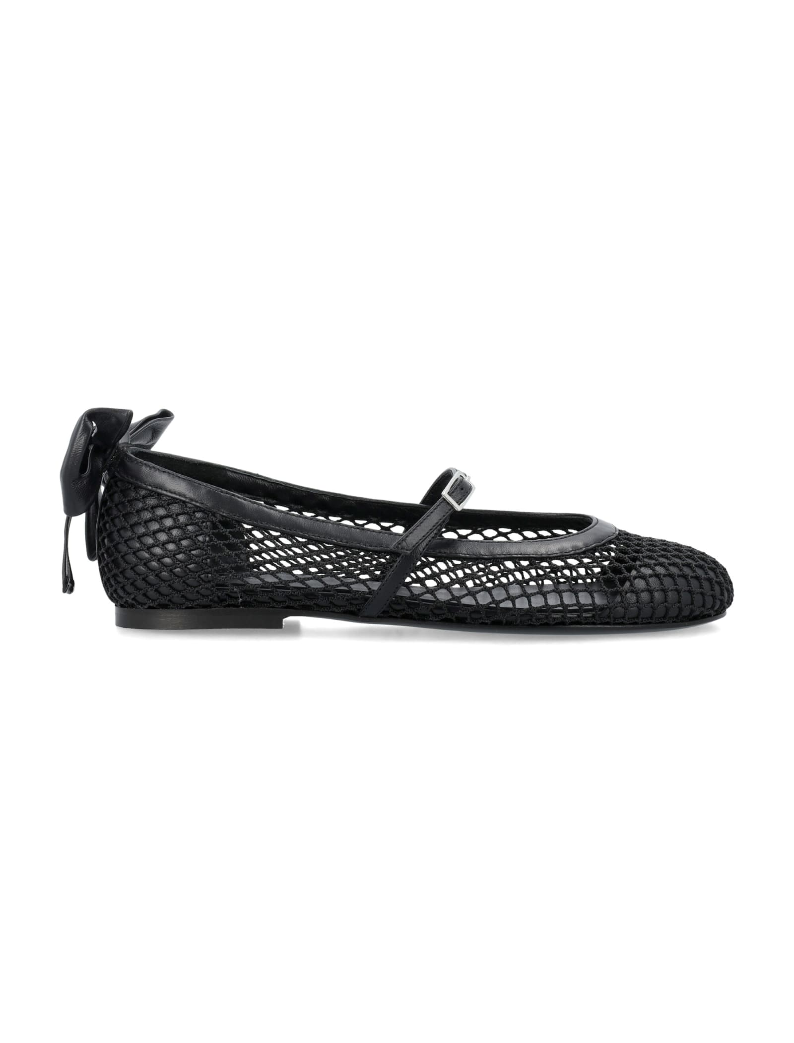 Gia Borghini Grete Mesh Flat Shoes In Black