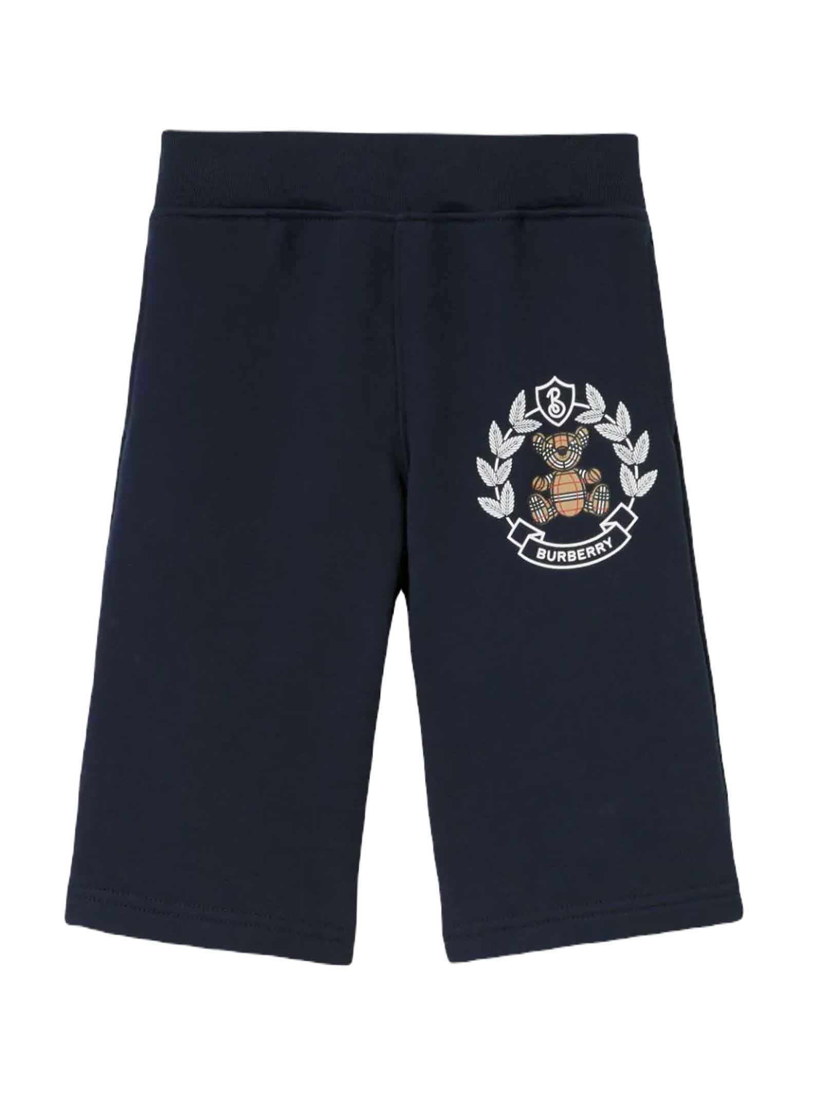 Shop Burberry Blue Trousers Baby Girl