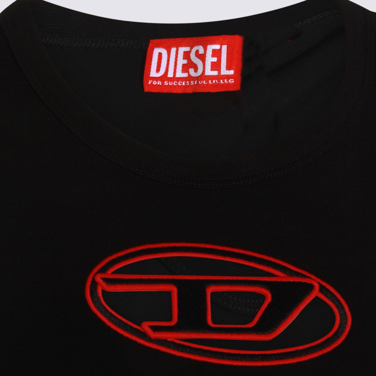 Diesel Women Black Stretch Cotton T-lynys-od Tank Top In Black