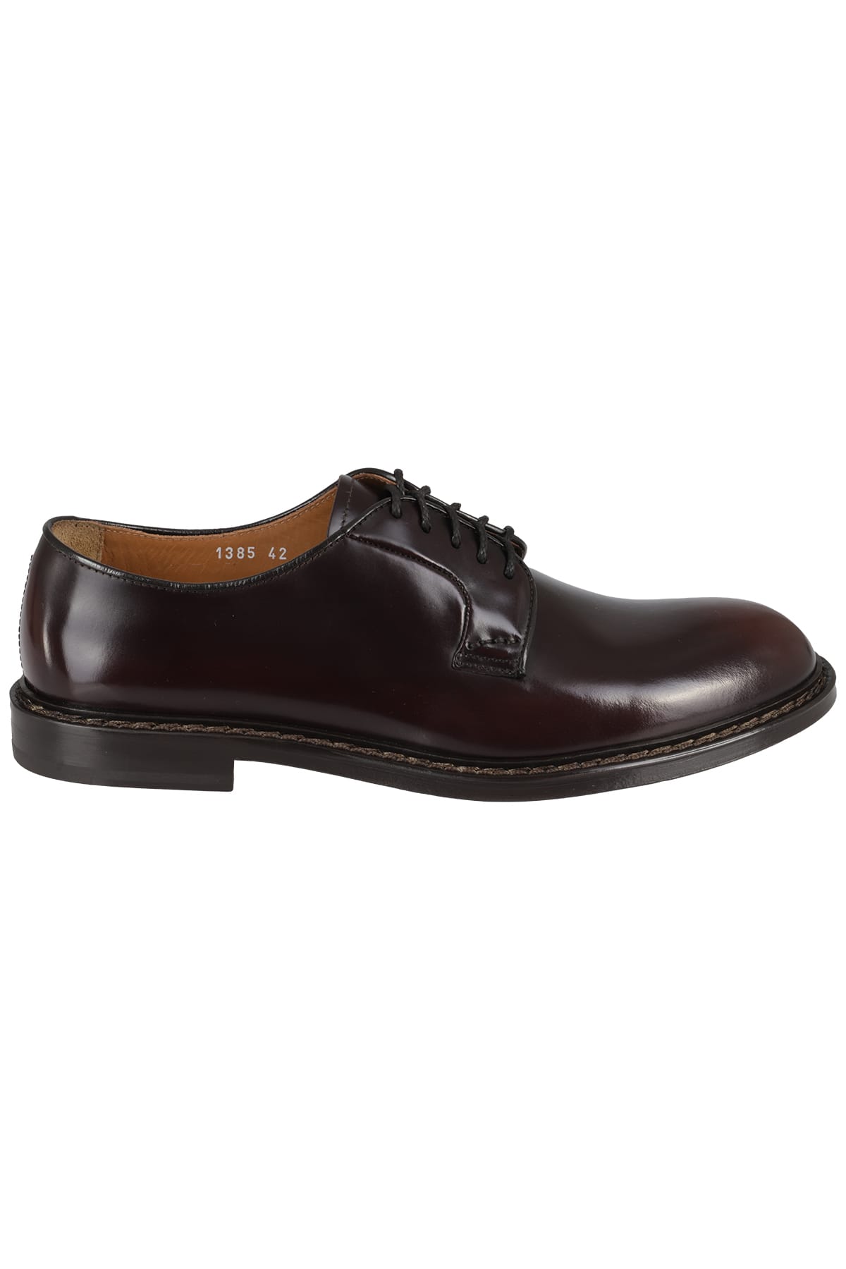 Shop Doucal's Derby In Burgundy