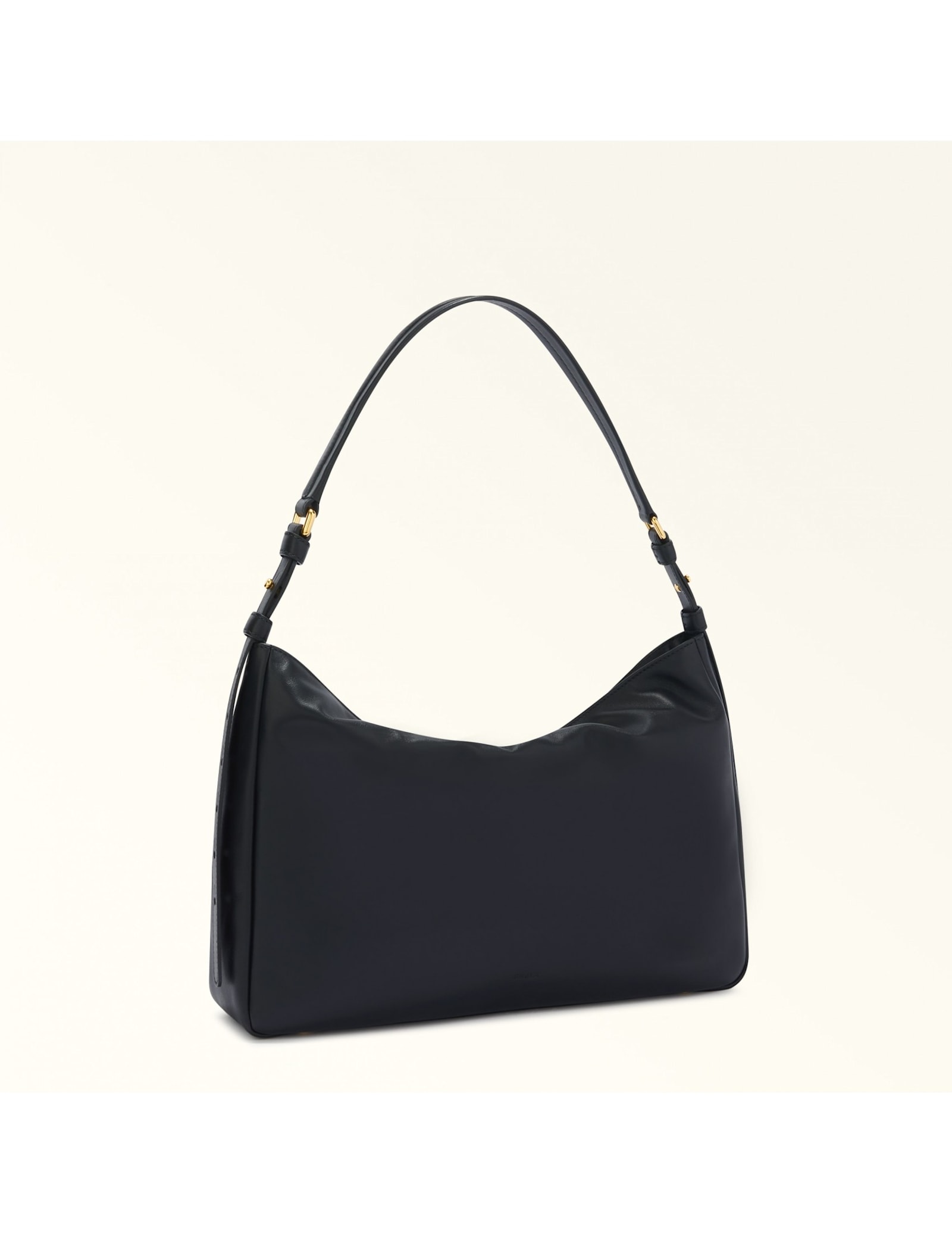 Shop Furla Sfera Soft L Shoulder Bag In Black Leather In Nero