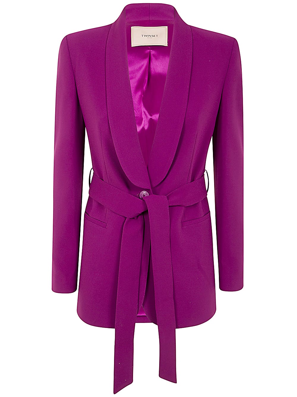 Shop Twinset Blazer Jacket In Red Plum