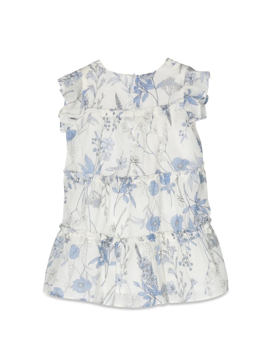 Miss Blumarine Floral-print Ruffled Dress In Multicolour