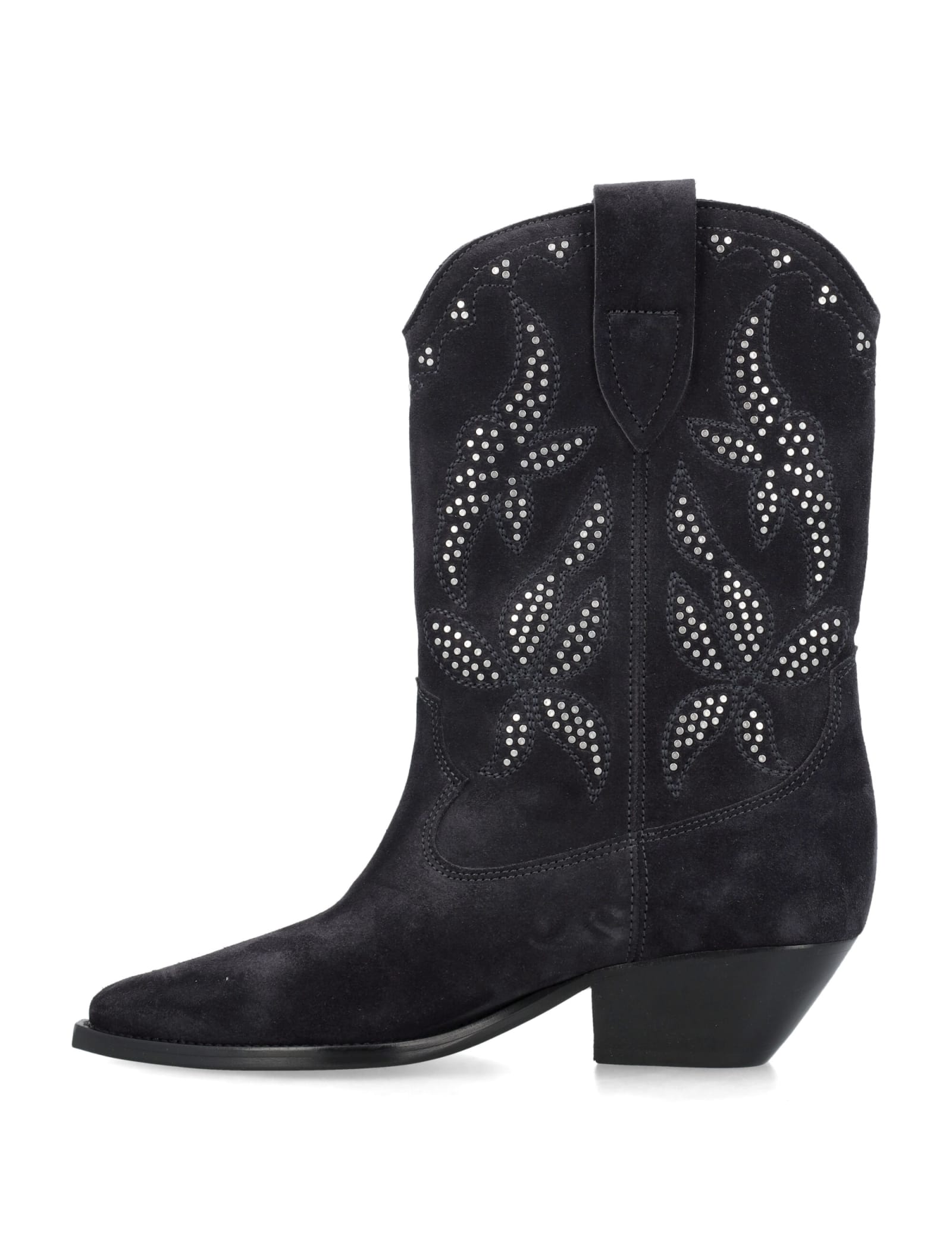 Shop Isabel Marant Duerto Embroidery Boots In Faded Black Silver