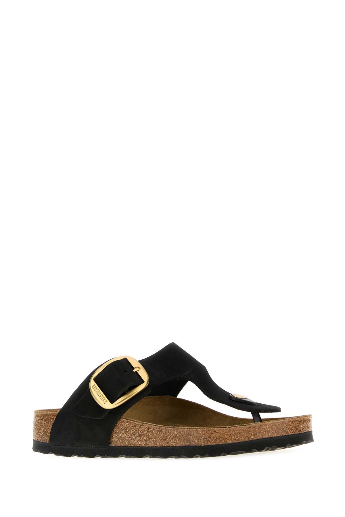 Birkenstock Black Suede Gizeh Thong Slippers In Black