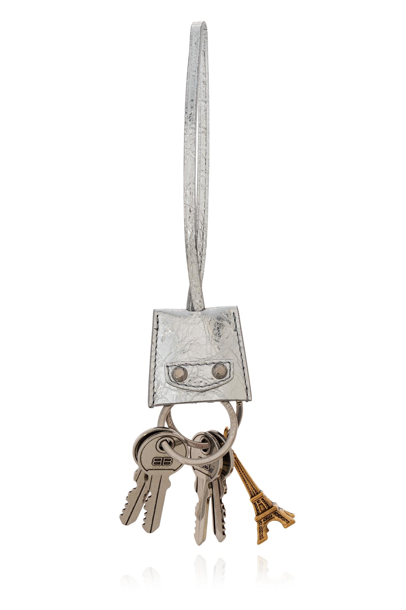 Shop Balenciaga Keychain With Decorative Keys In Silver