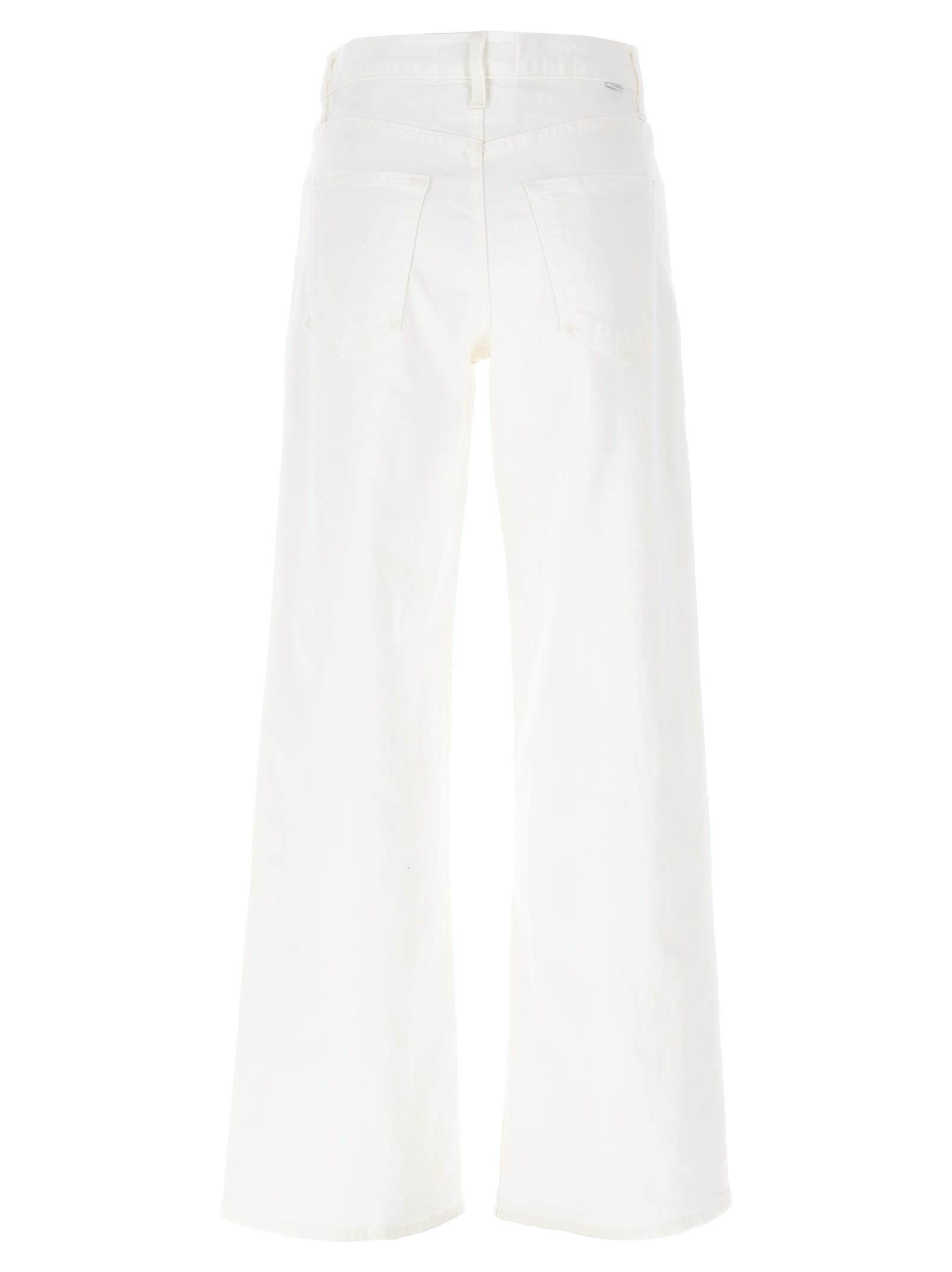 Mother The Spinner Zip Sneak Jeans In White