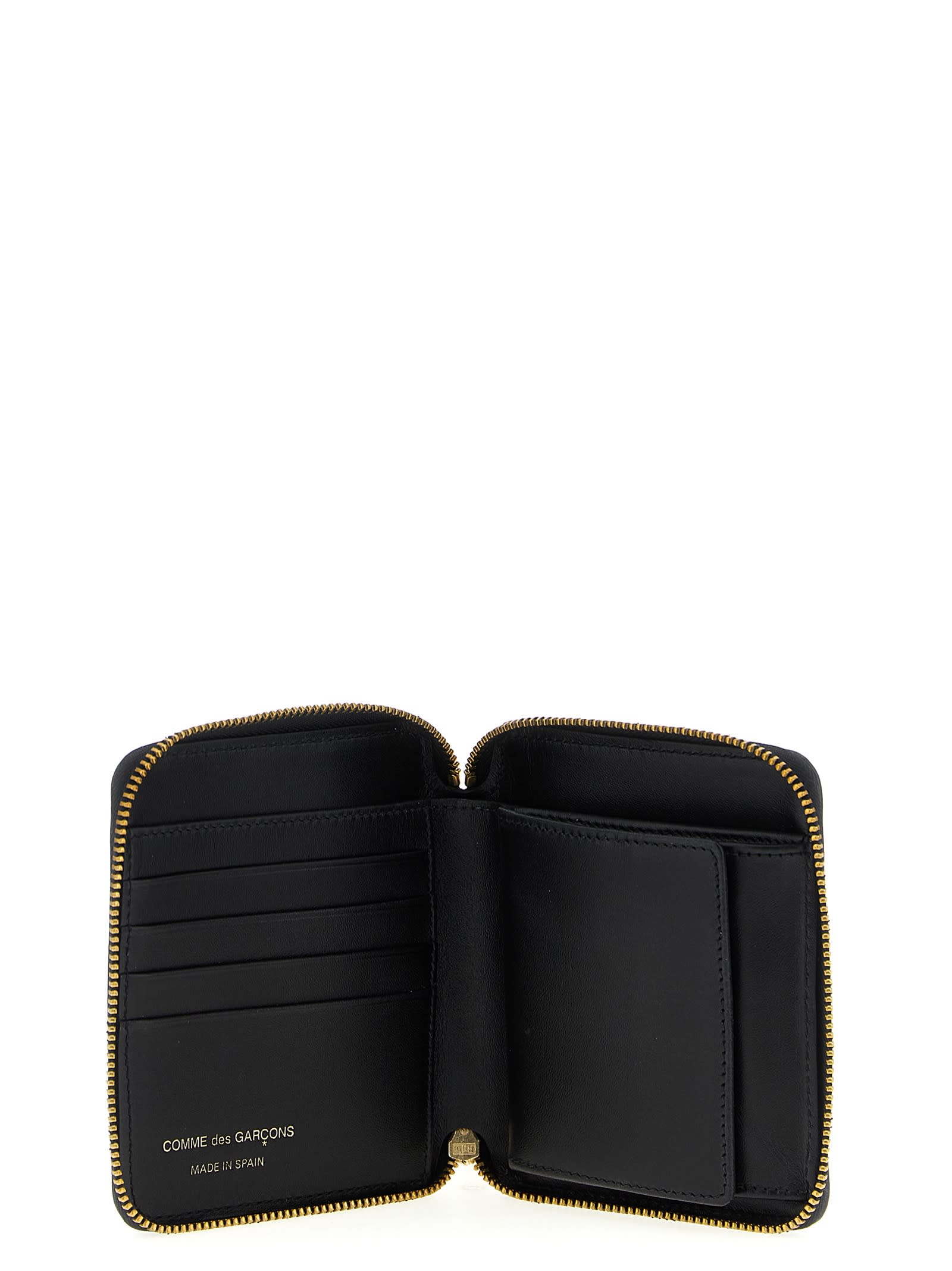 Comme Des Garçons Polka Dots Printed Wallet In Black