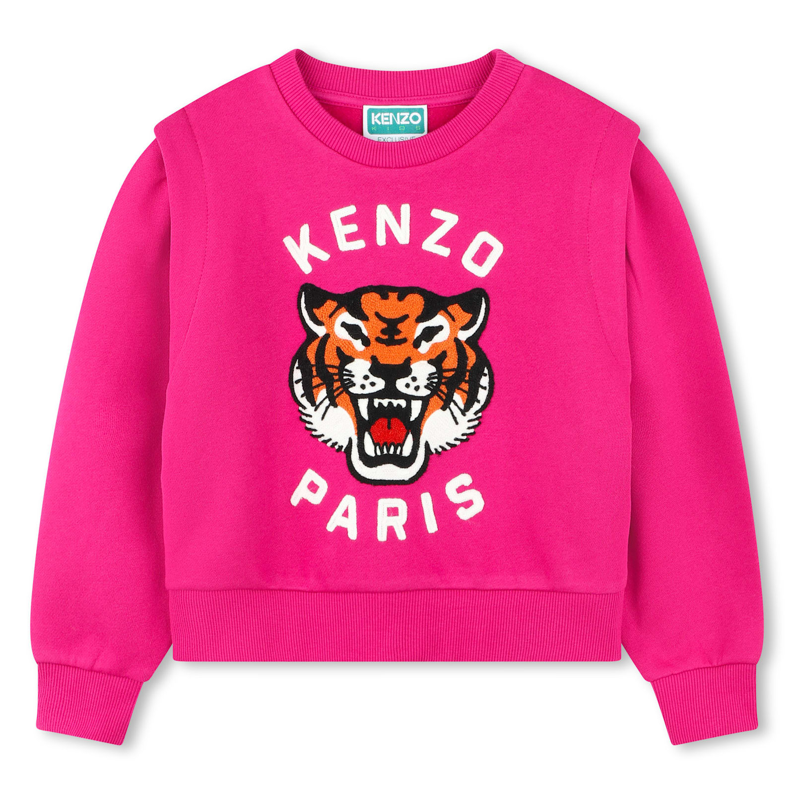 Kenzo Tiger Print Layered Sweatshirt In Fucsia