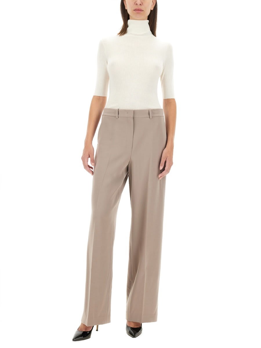 Shop Theory Admiral Crepe Relaxed Straight Pants In Grey