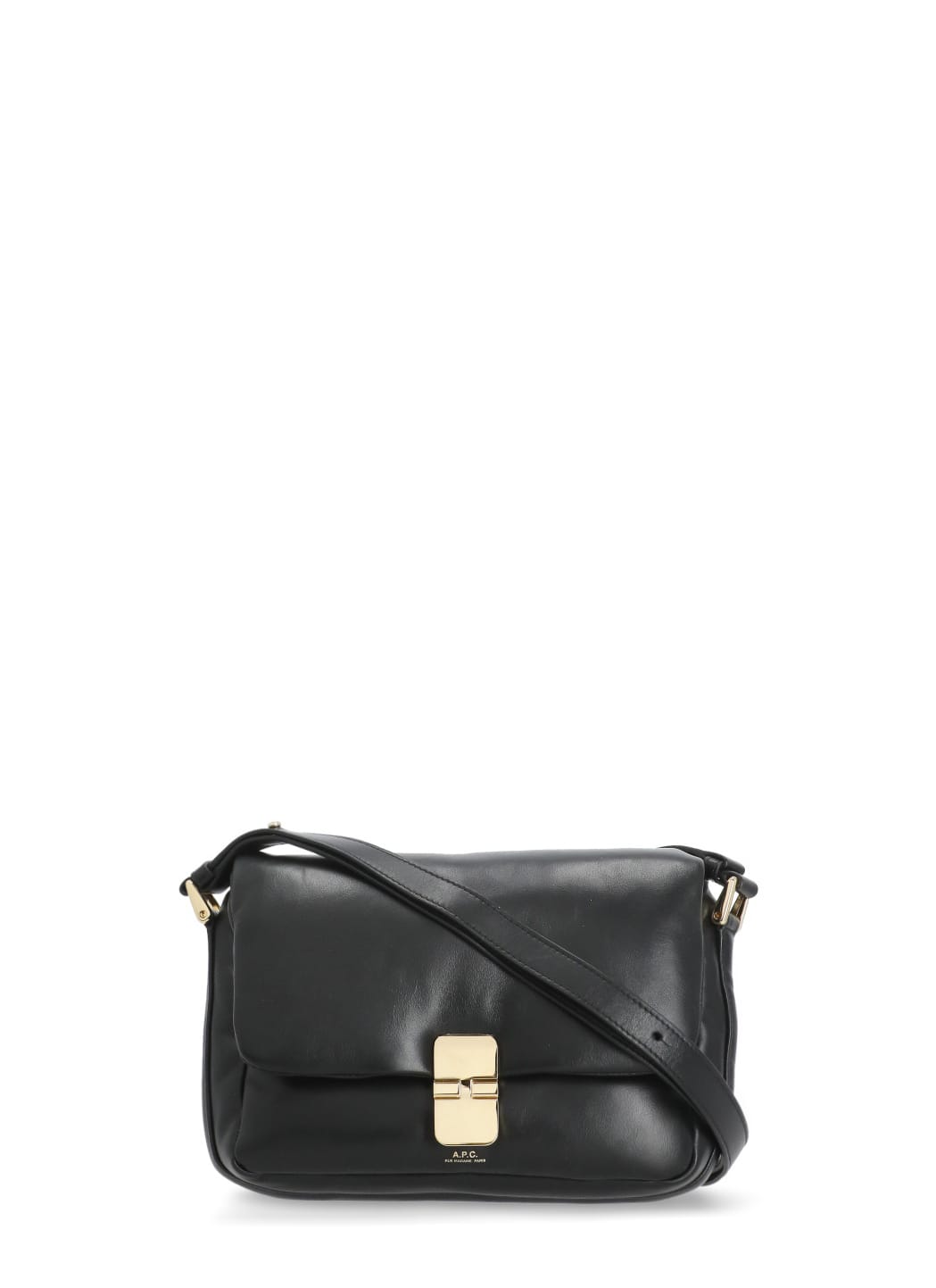 Apc Rectangular Shoulder Bag Gold-tone Hardware In Black