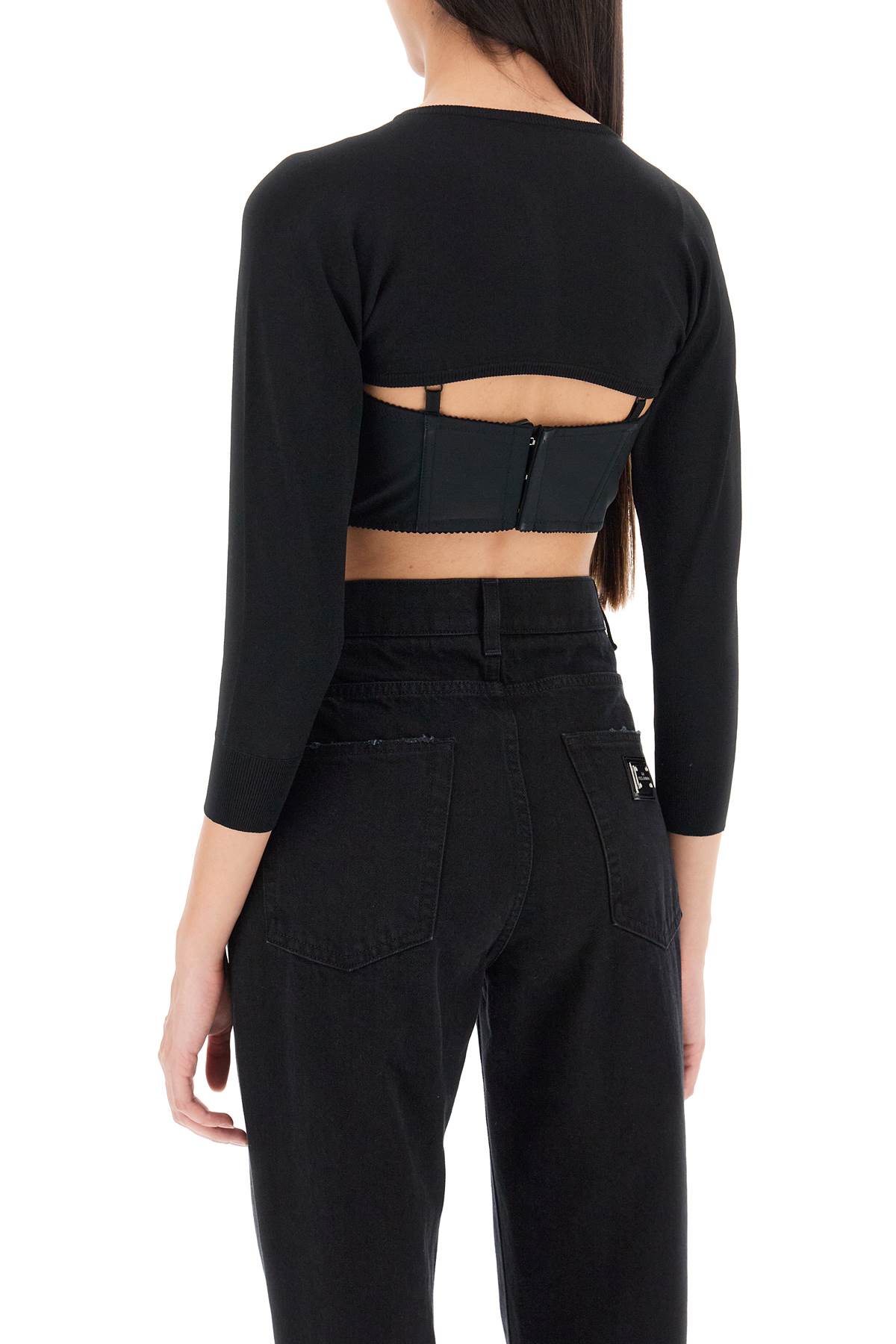 Shop Dolce & Gabbana Knitted Shrug In Black