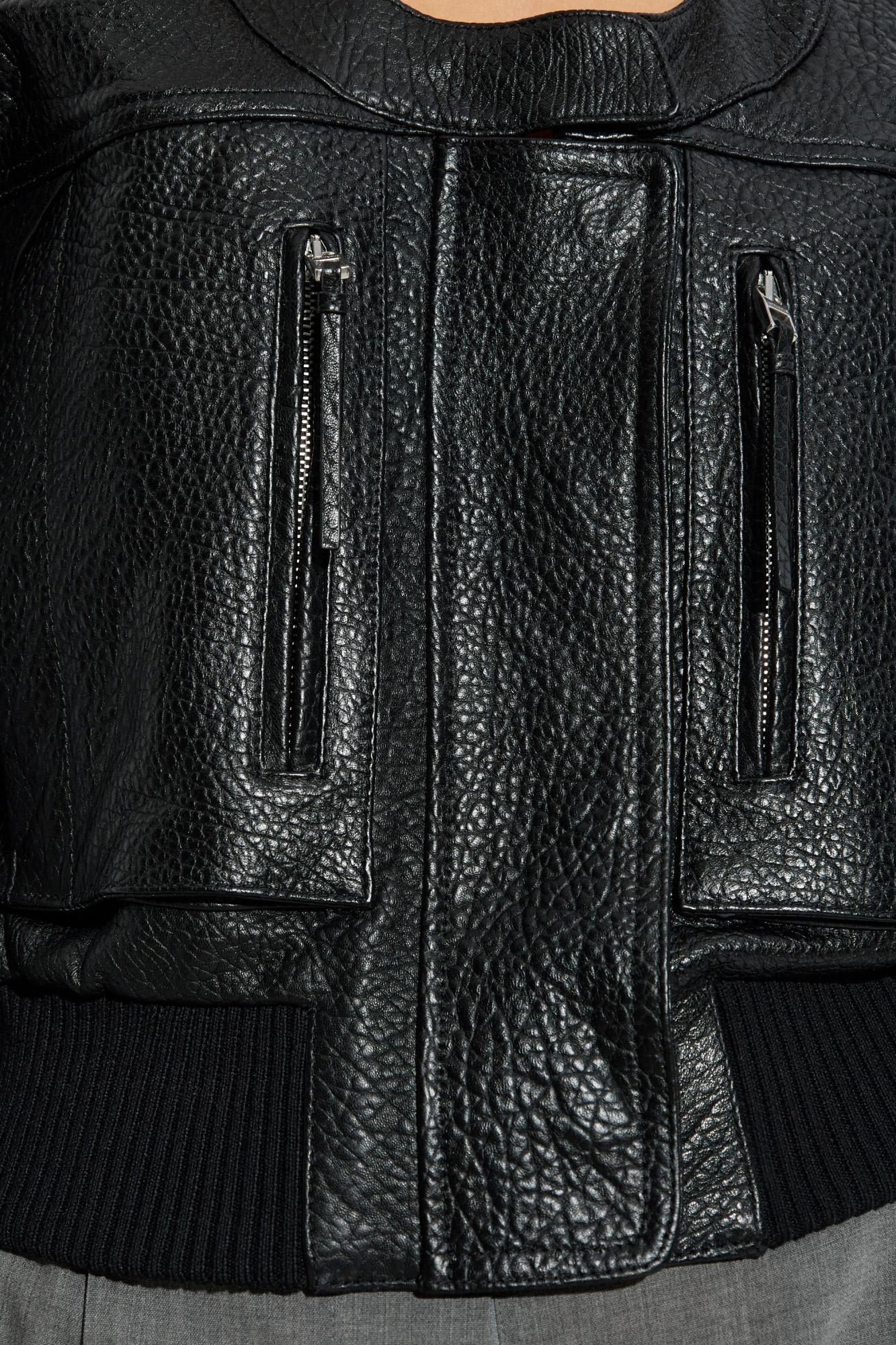 Jacquemus Cropped Crewneck Jacket Textured Finish In Black