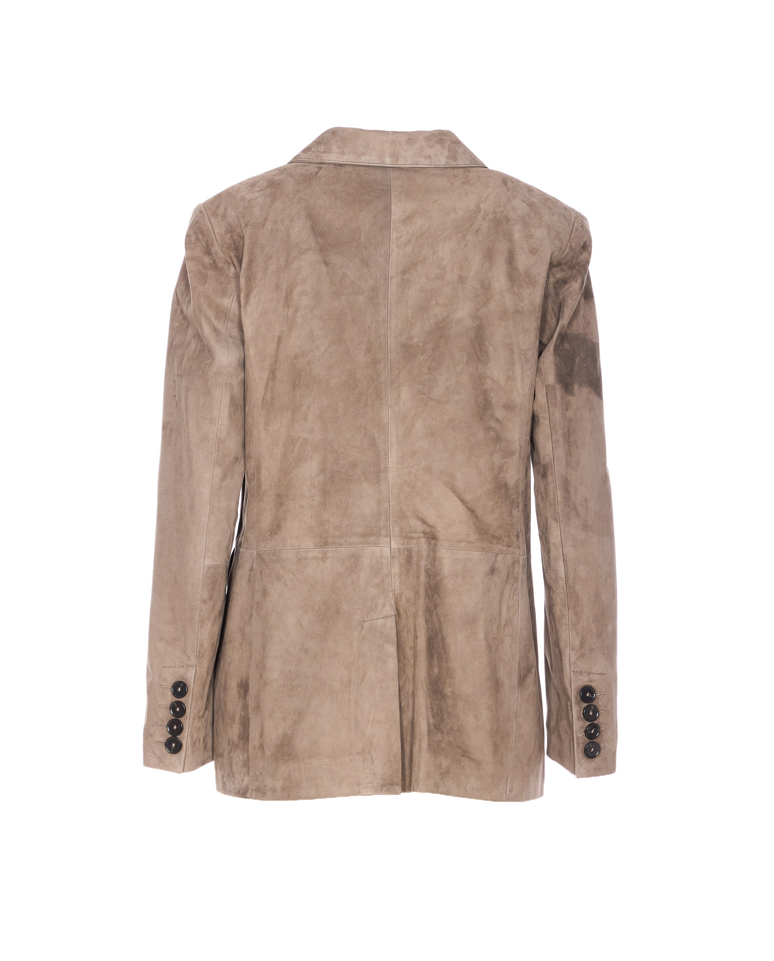 Arma Button-fastening Suede Blazer In Neutral