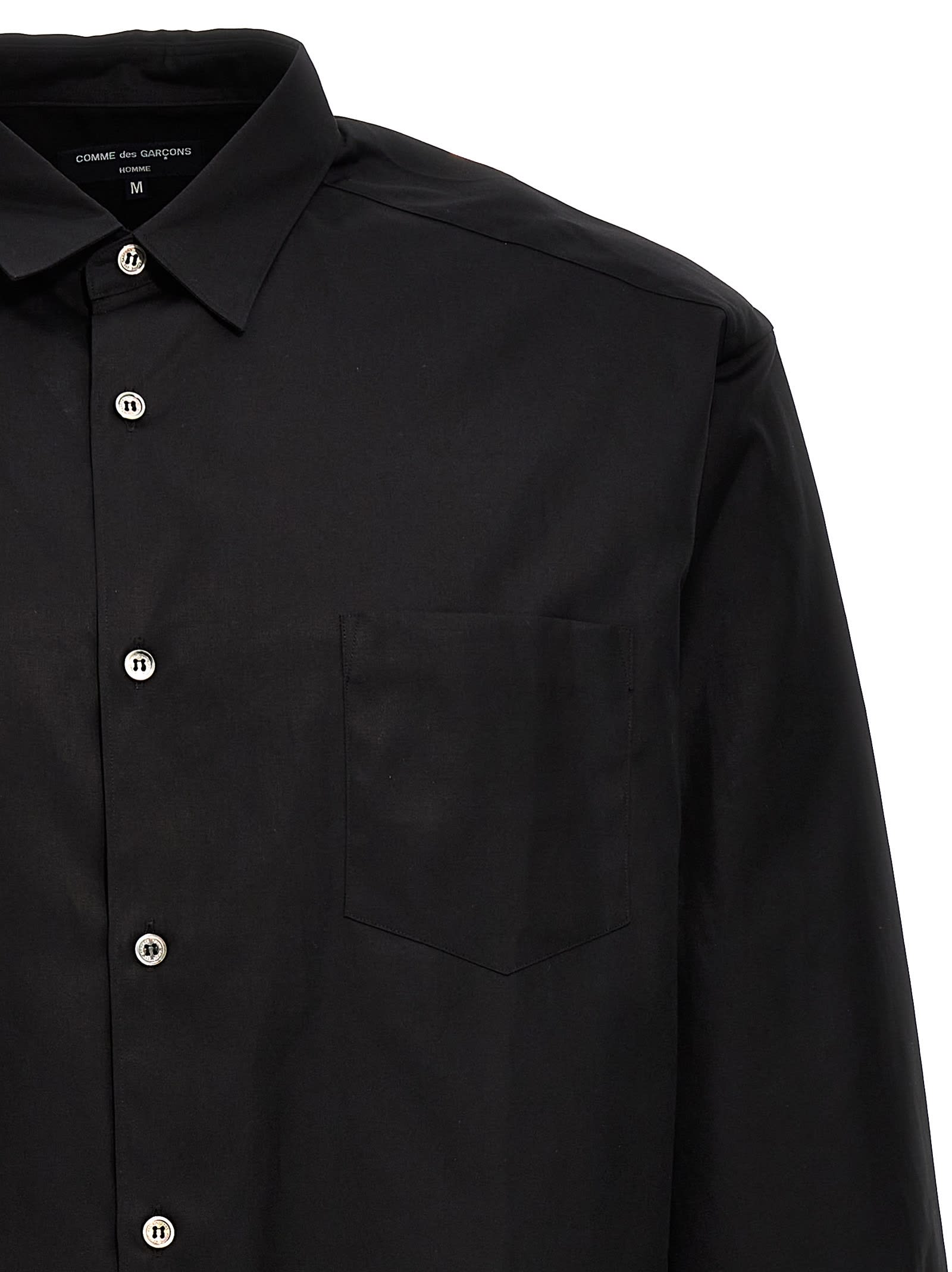 Shop Comme Des Garçons Homme Deux Logo Embroidery Shirt In Black