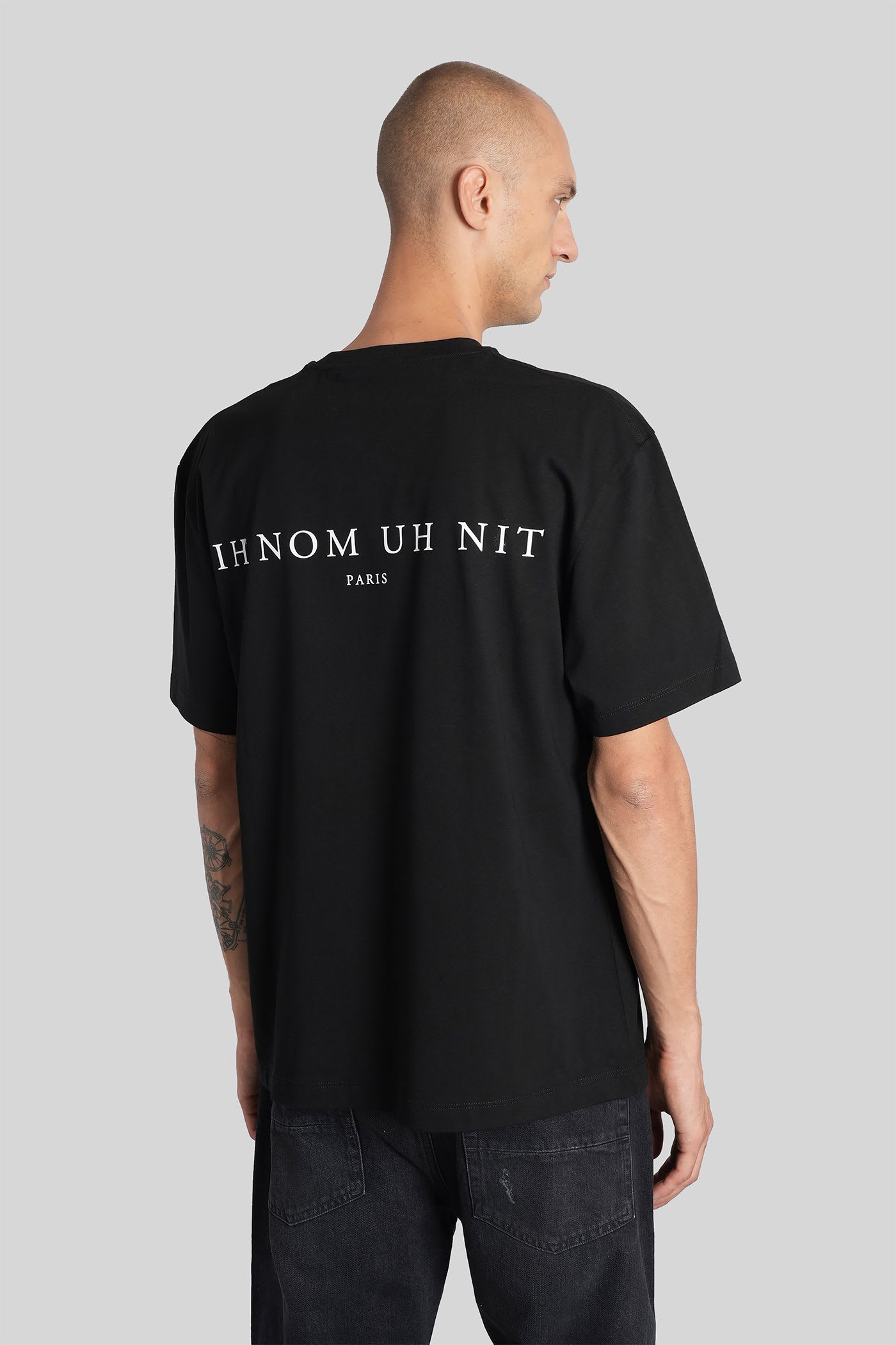 Ih Nom Uh Nit Graphic Crew Neck Short Sleeve T-shirt In Black