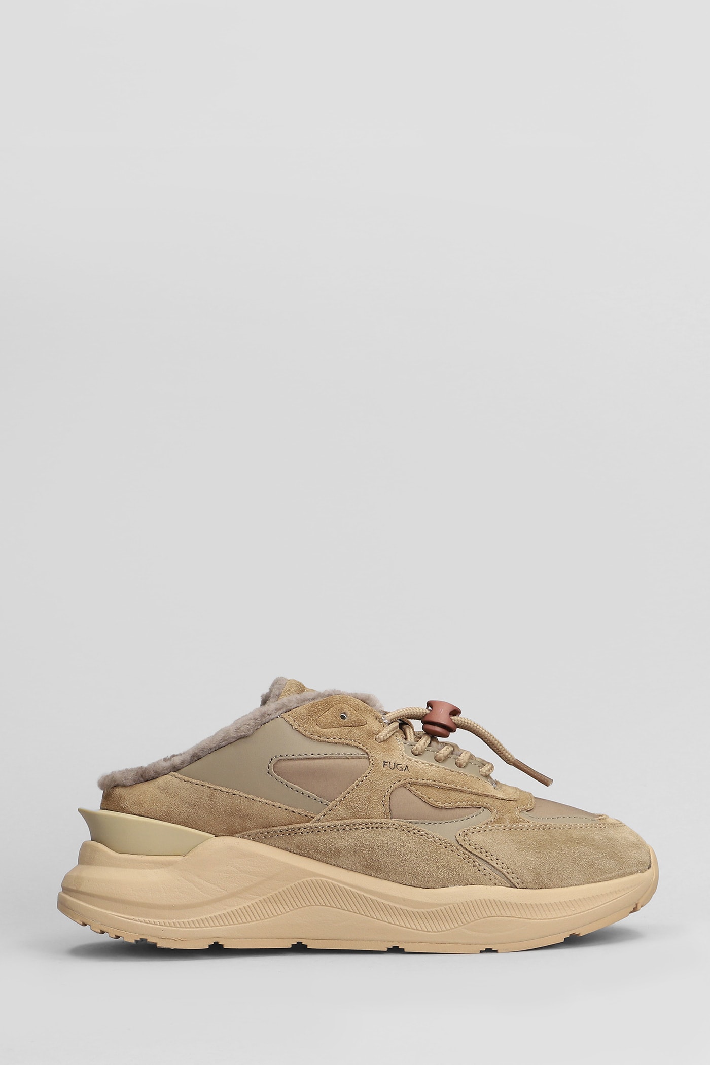 D. A.T. E. Fuga Sabot Sneakers In Leather Color Suede And Fabric