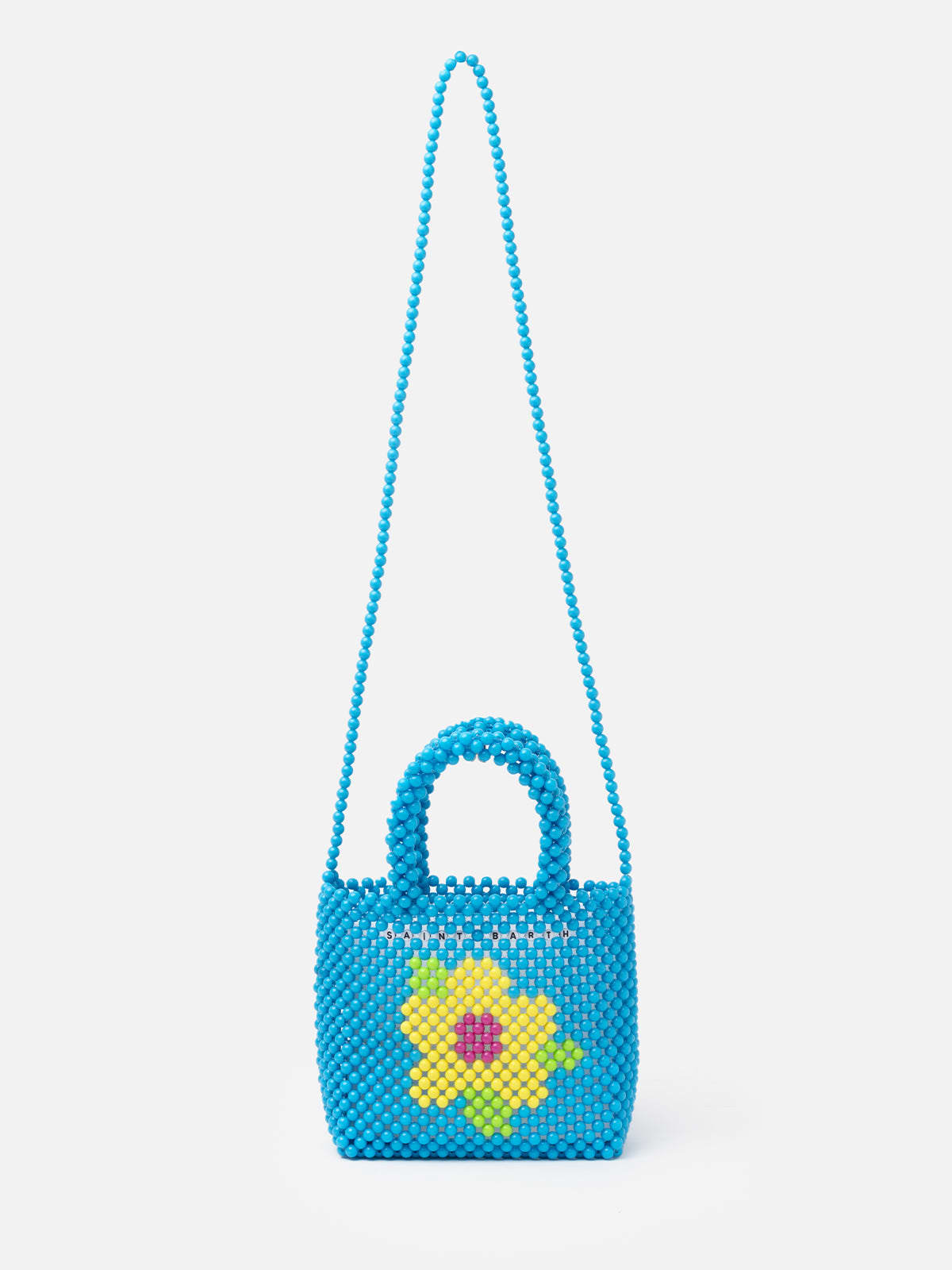 Mc2 Saint Barth Multicolor Beaded Small Bag In Sky