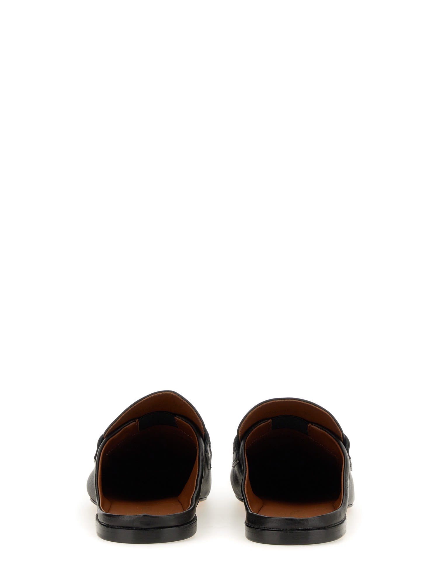 Valentino Vlogo Leather Slippers In Black