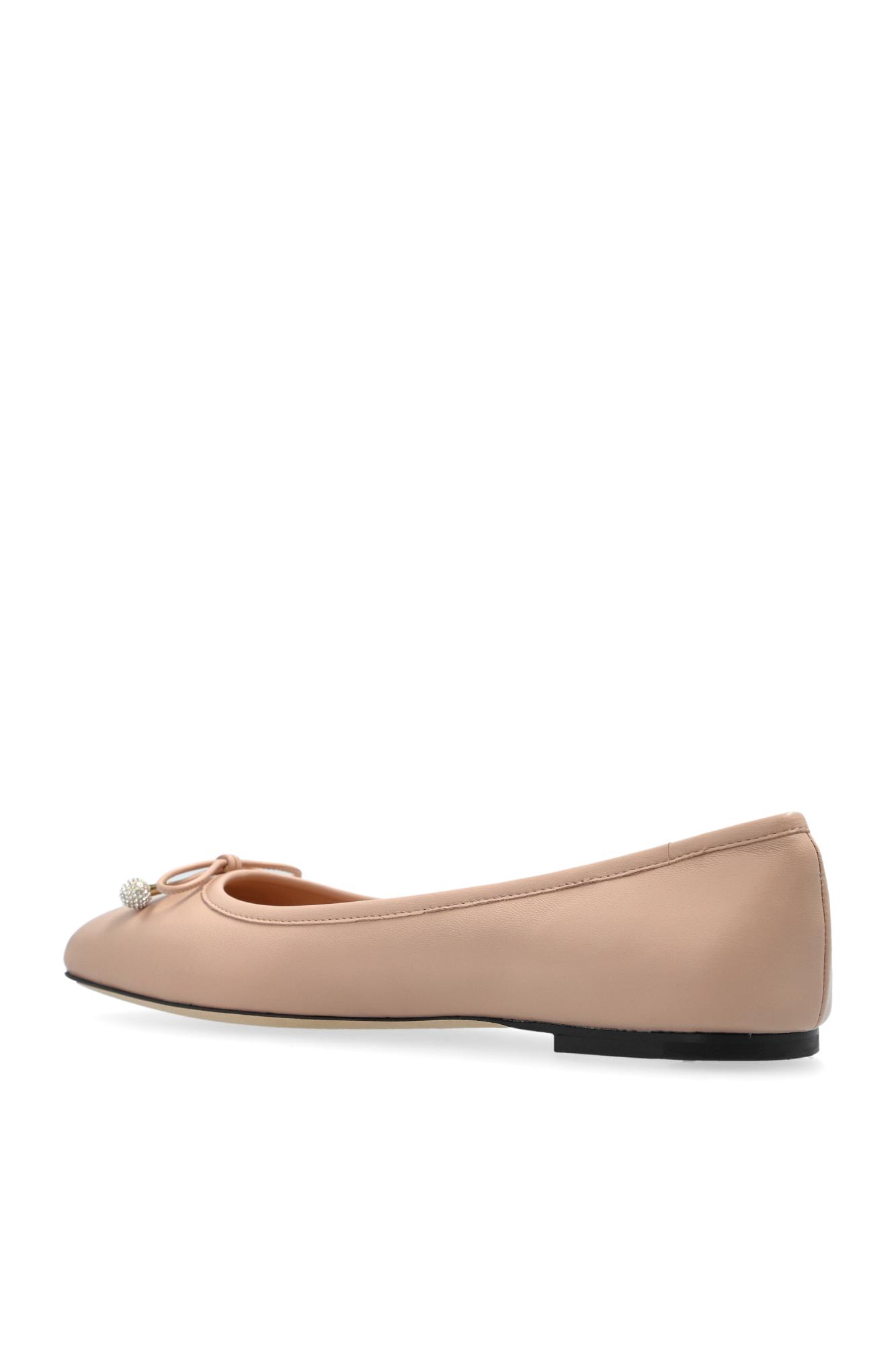 Jimmy Choo Elme Nappa Leather Ballet Flats In Powder