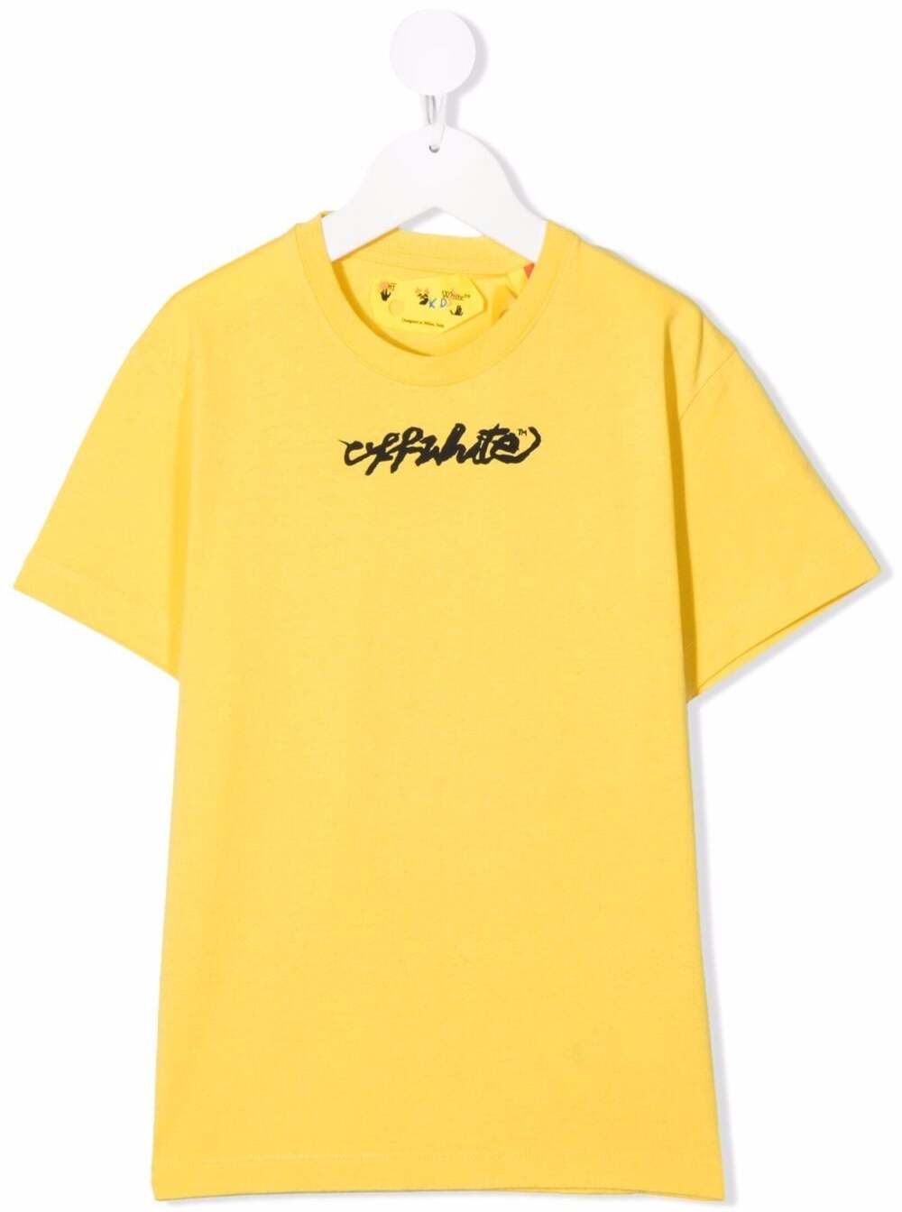 Off-White Yellow Cotton T-shirt With Logo Print