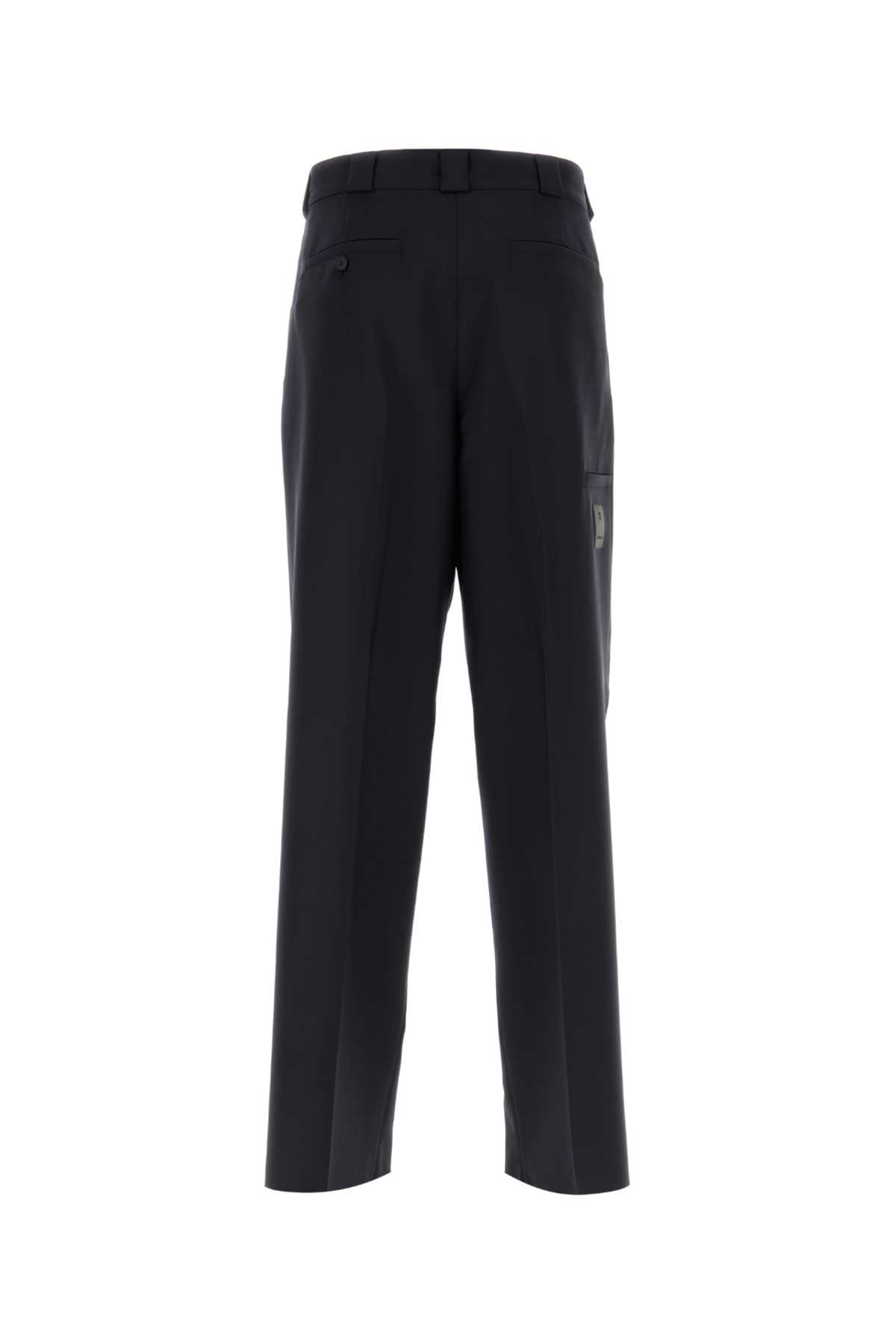 Shop Givenchy Midnight Blue Wool Blend Wide-leg Pant In Nightblue