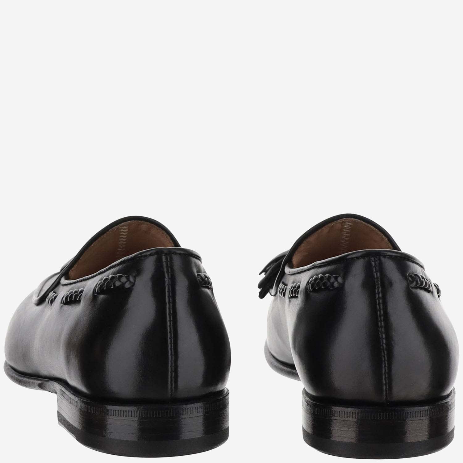 Shop Herve Chapelier Leather Loafers In Black