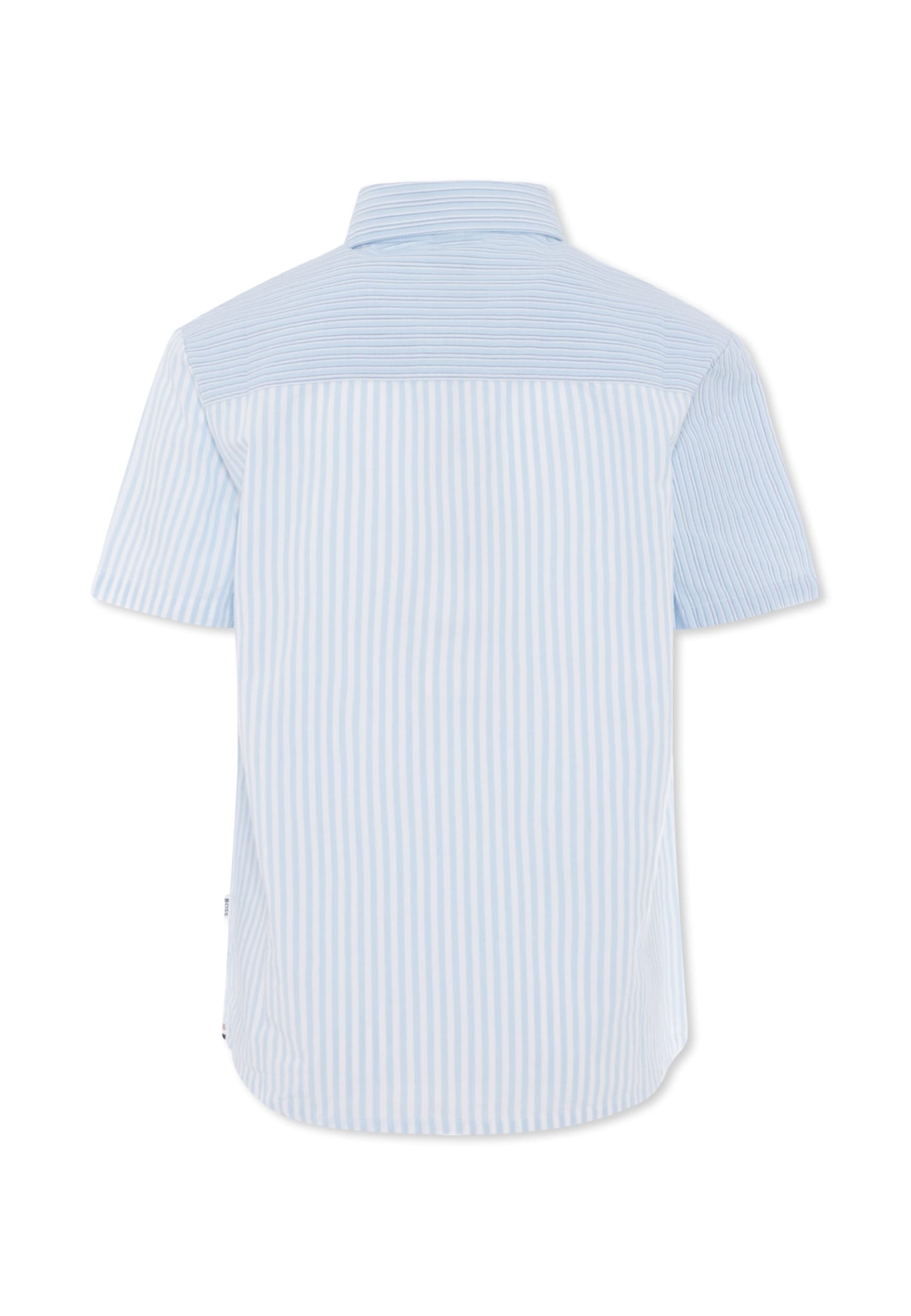 Hugo Boss Light Blue Shirt For Boy With Logo In Blue