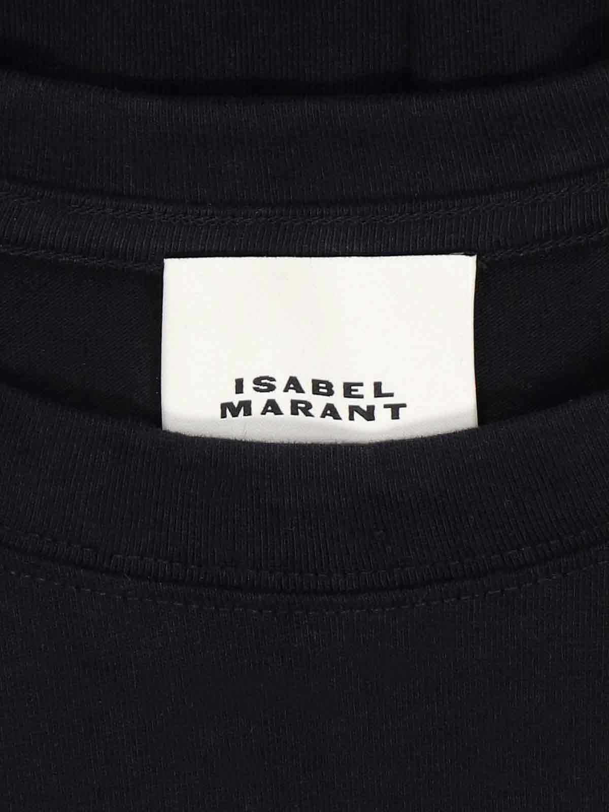 Isabel Marant Zelitos Pleated Cotton-jersey T-shirt In Black