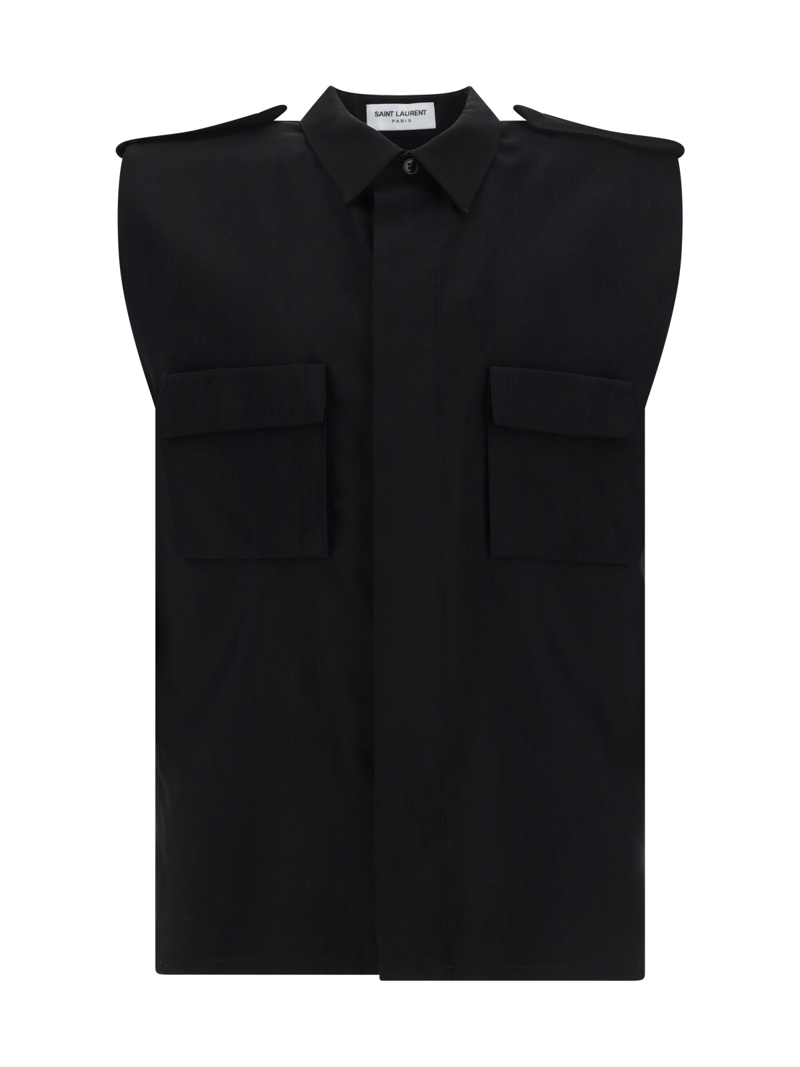 Shop Saint Laurent Saharienne Shirt In Black