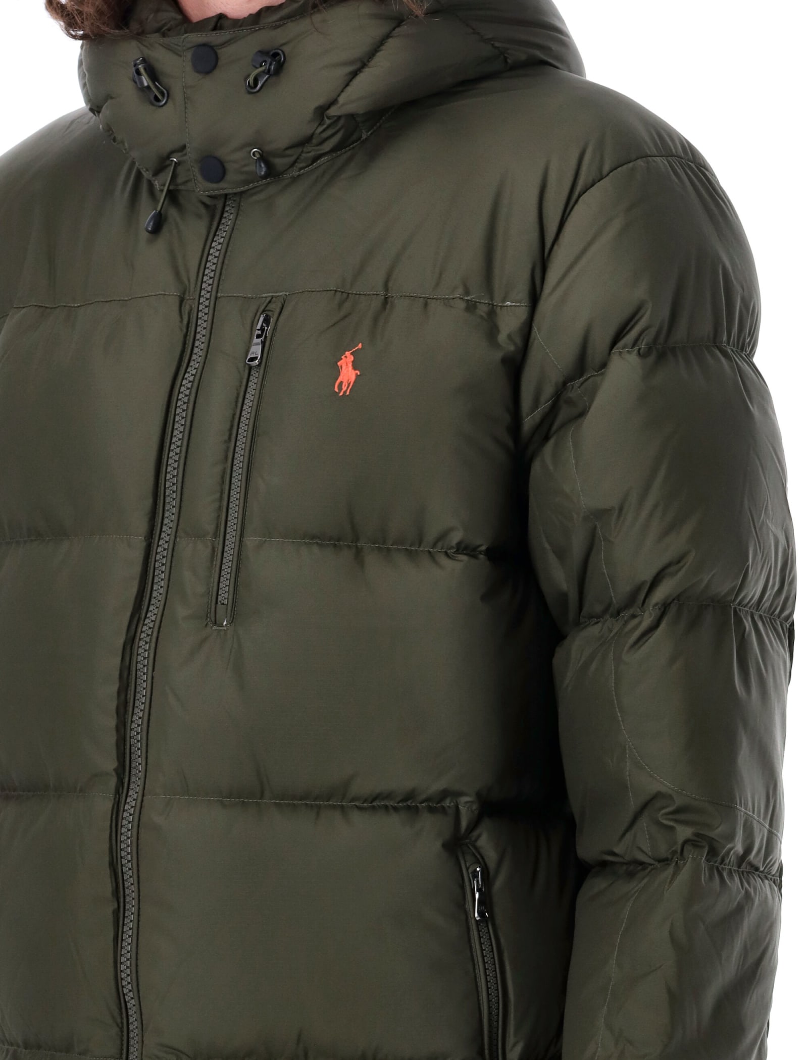 Shop Polo Ralph Lauren Puffer Jacket In Olive