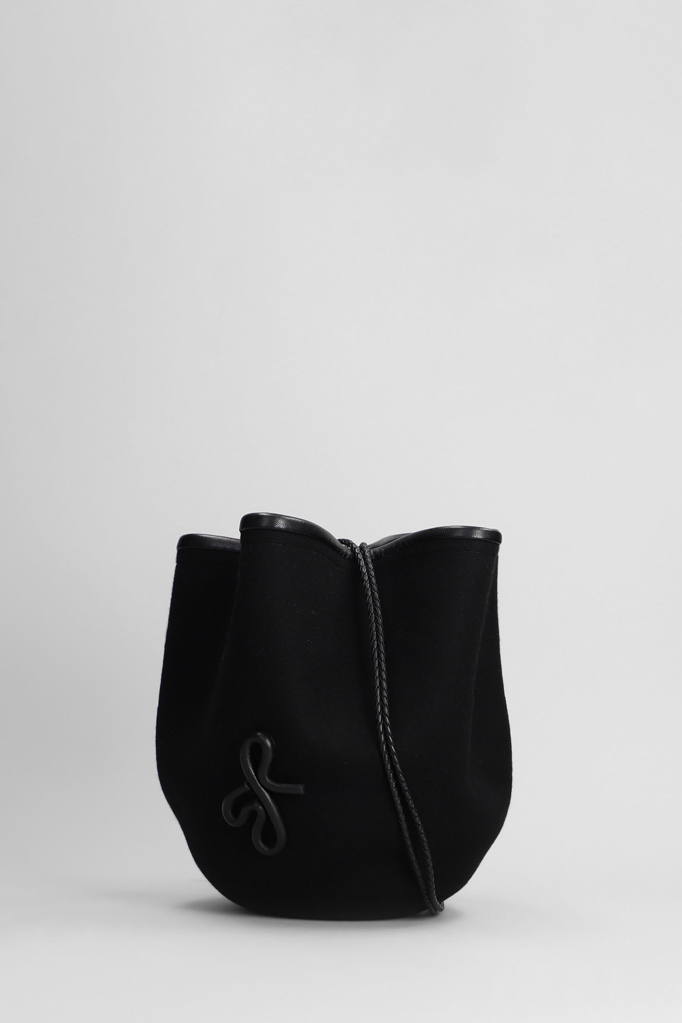 Ruslan Baginskiy The Hatbag Shoulder Bag In Black Wool In Black