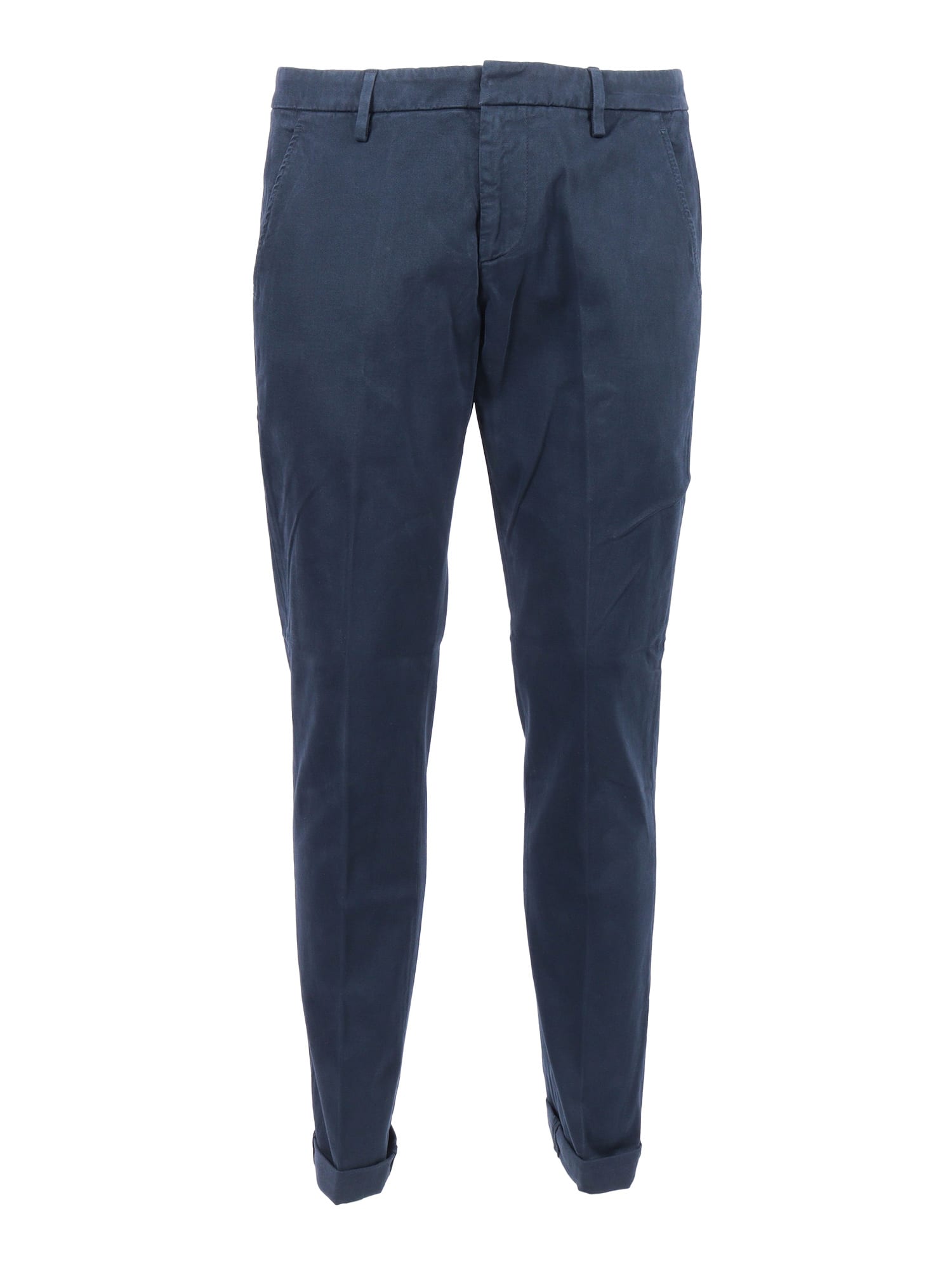 Dondup Gaubert Slim-fit In Gabardina Stretch Mano Calda Tinto In Capo Trousers In Blue